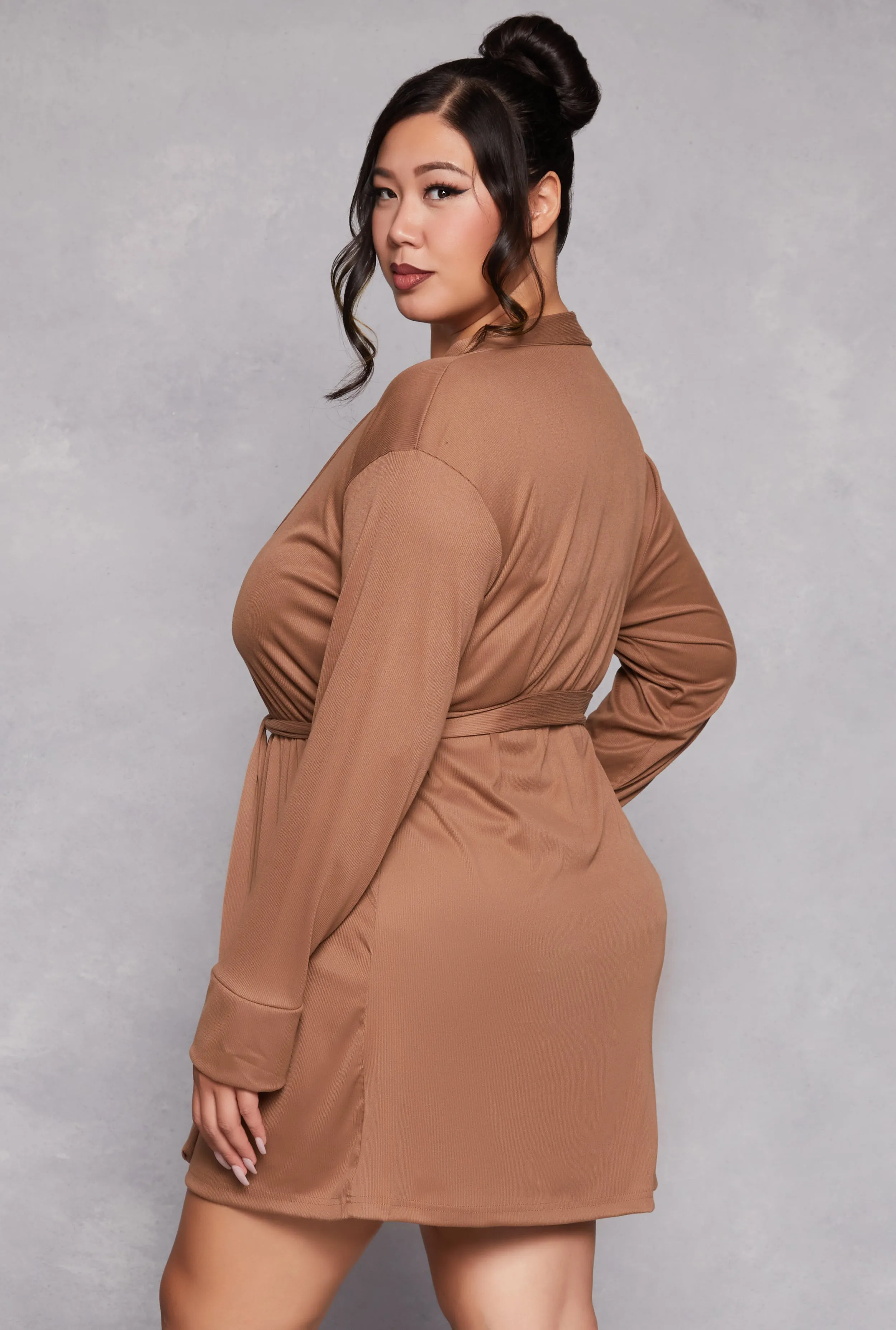 Plus Size Ribbed Lettuce Trim Cami Nightgown with Robe sold by Rainbow product image thumbnail 2