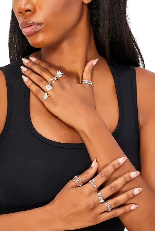 Assorted Cubic Zirconia Metallic Rings Set of 15 sold by Rainbow