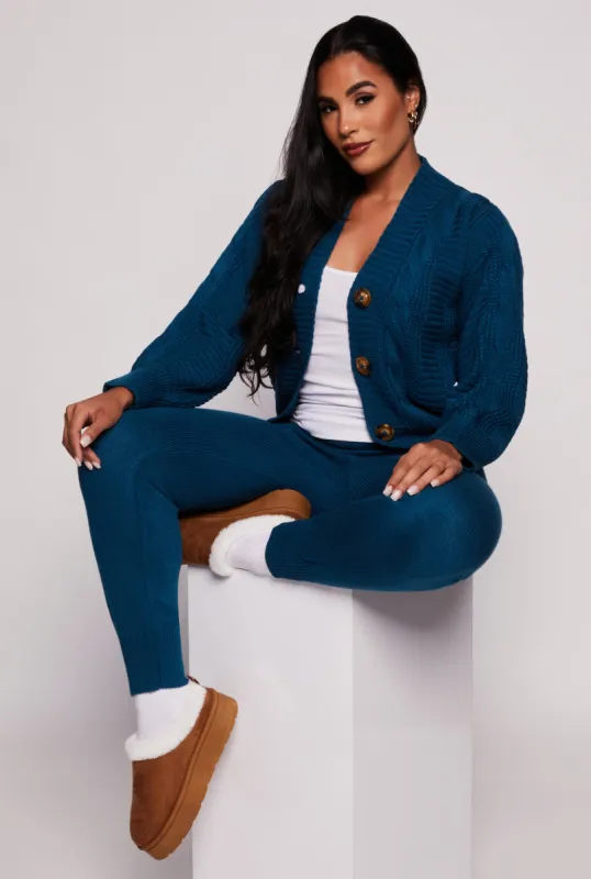 Knit High Waist Pocket Detail Joggers sold by Rainbow