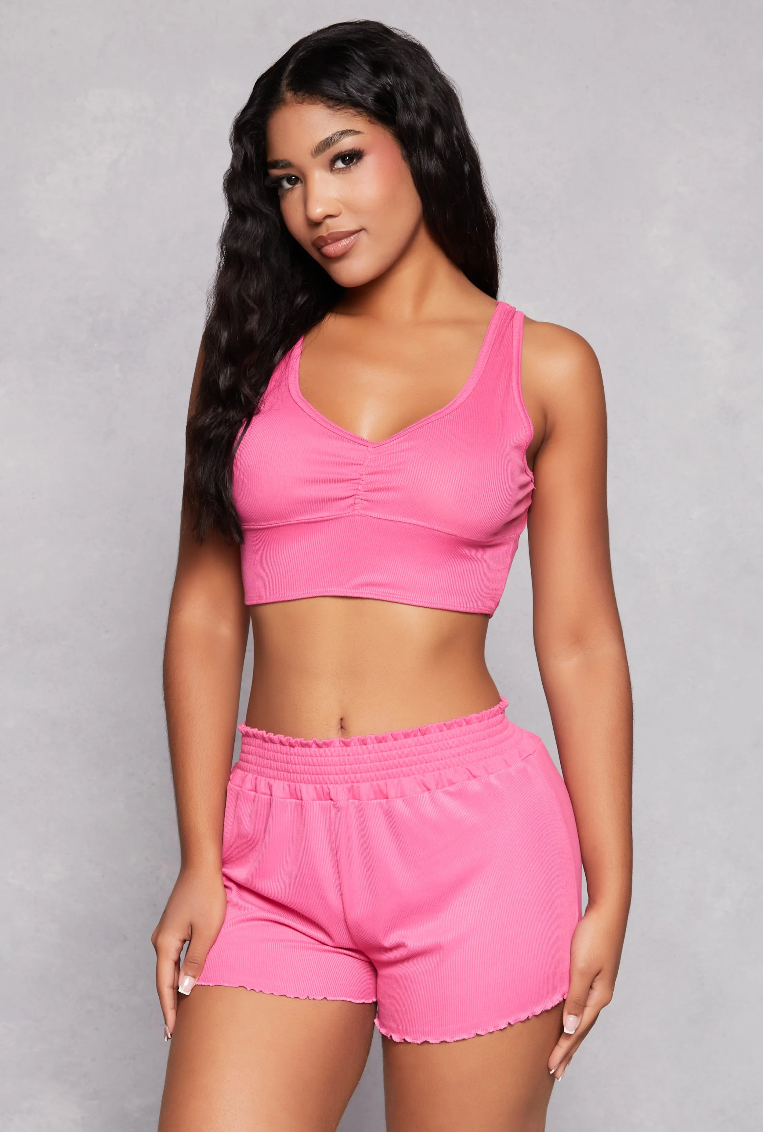 Pajama Crop Top and Shorts with Robe Set sold by Rainbow product image thumbnail 3