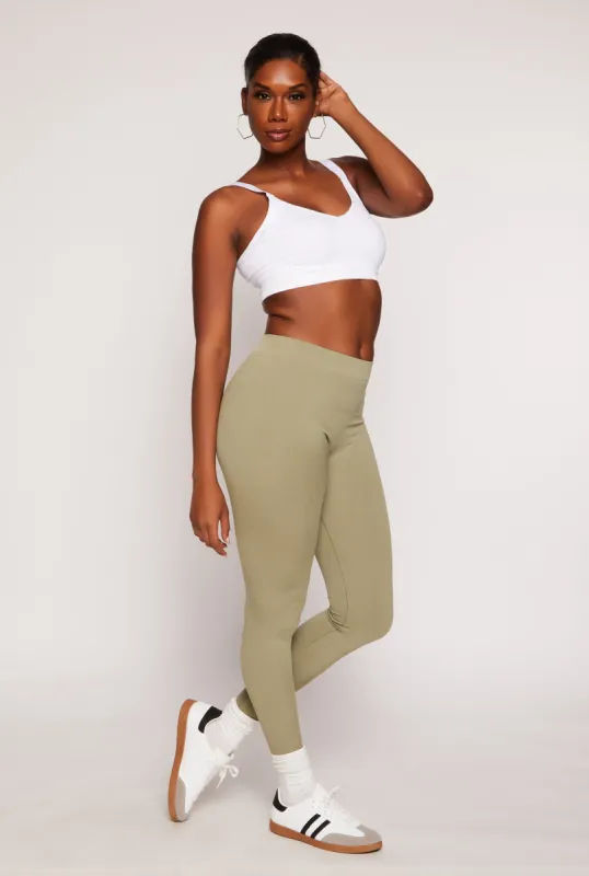 Seamless Ribbed Knit Leggings sold by Rainbow
