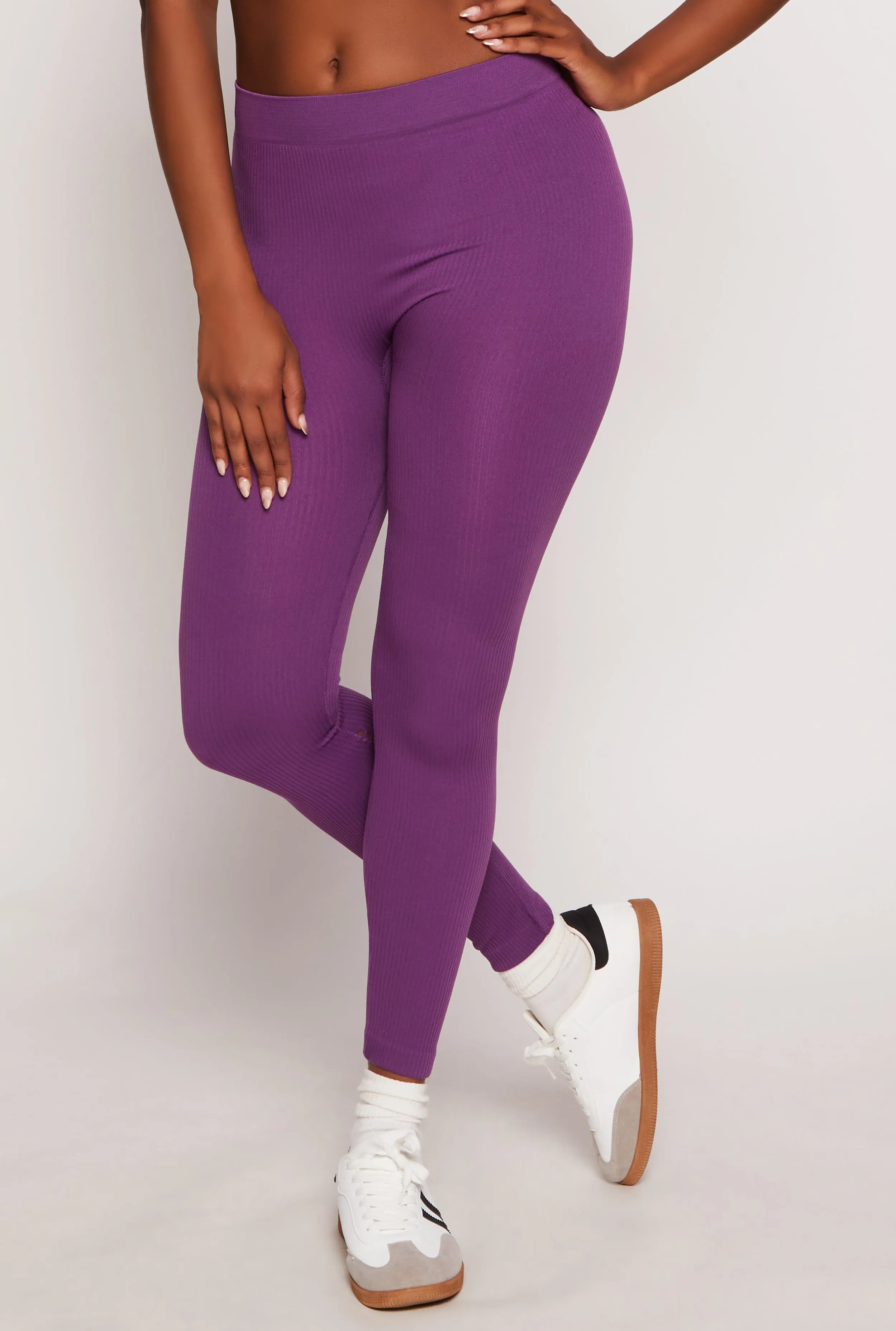 Seamless Ribbed Knit Leggings sold by Rainbow product image thumbnail 2