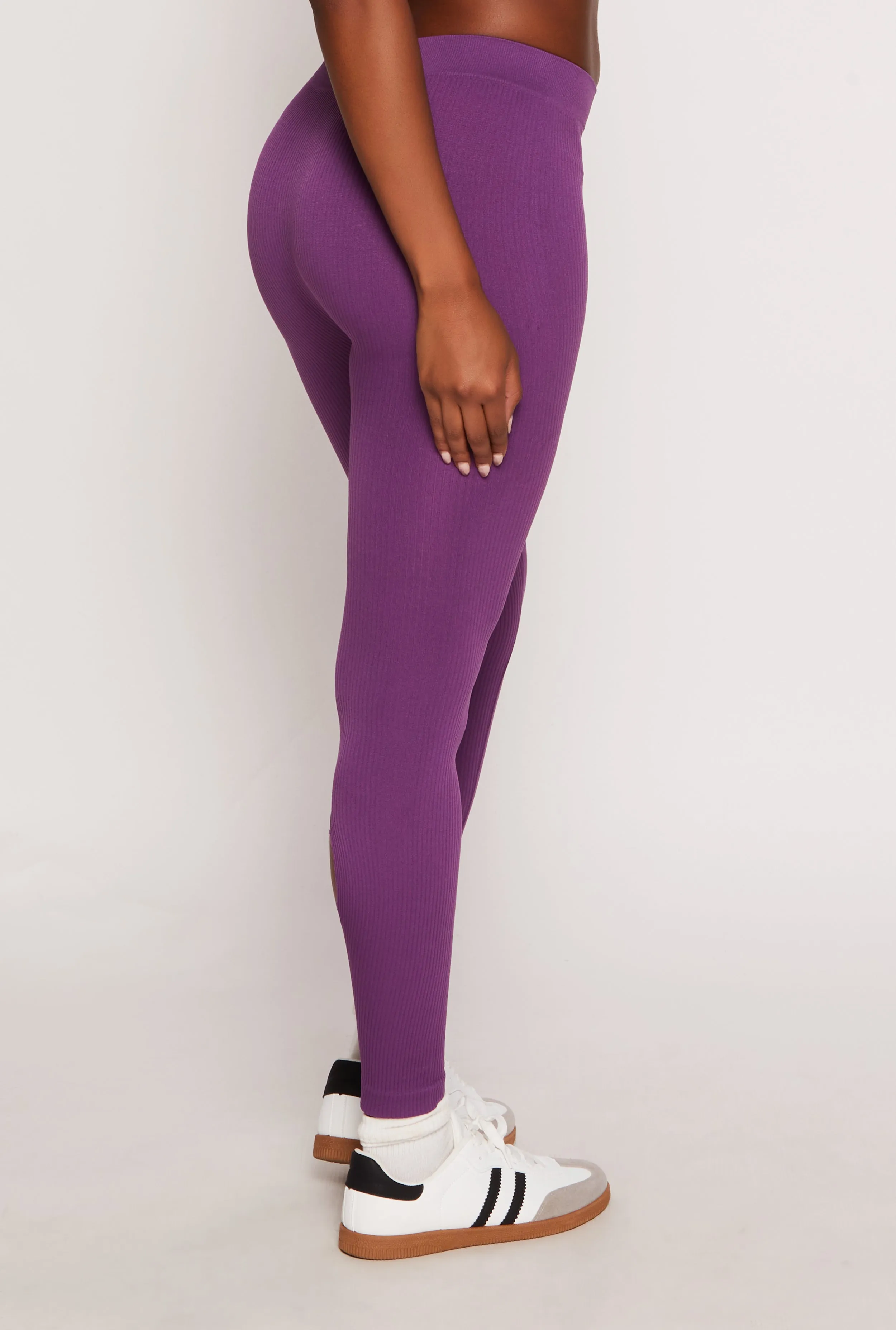 Seamless Ribbed Knit Leggings sold by Rainbow product image thumbnail 3