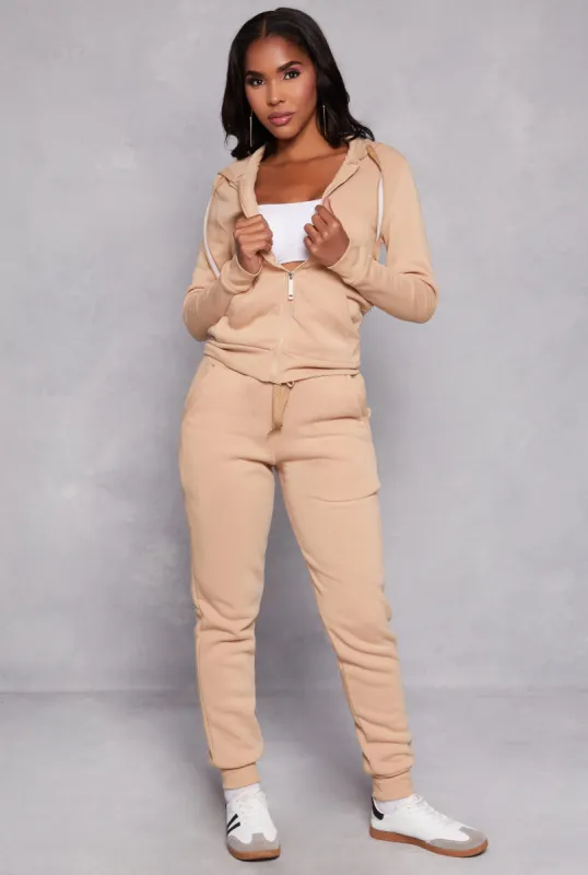 Fleece High Waist Drawstring Joggers sold by Rainbow