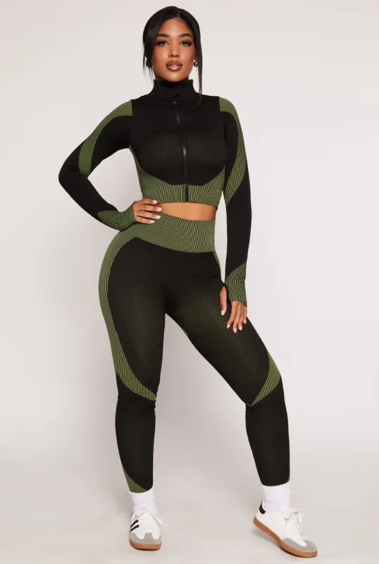 Striped Detail Seamless High Waist Leggings sold by Rainbow