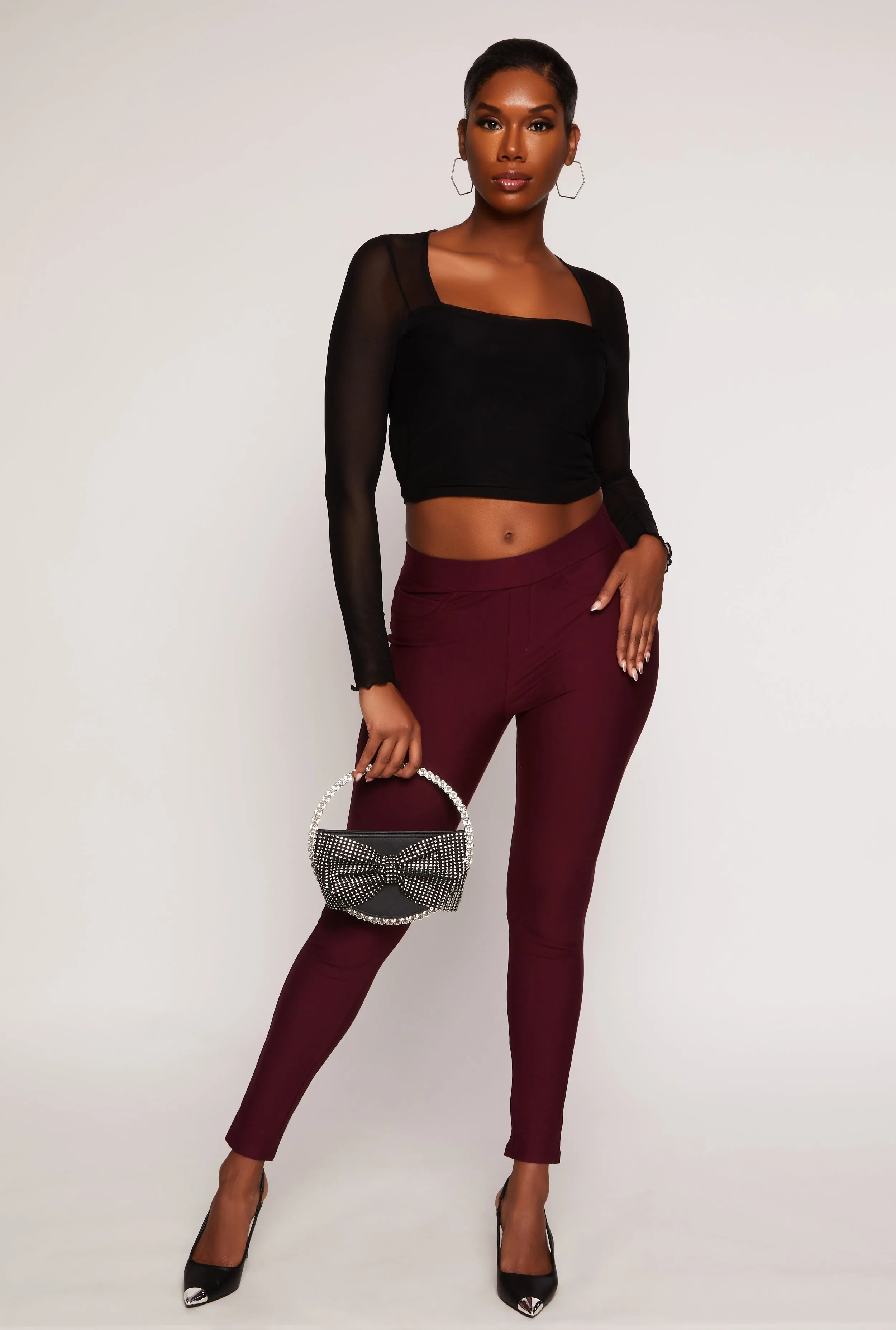Ponte High Waisted Skinny Pull On Pants sold by Rainbow