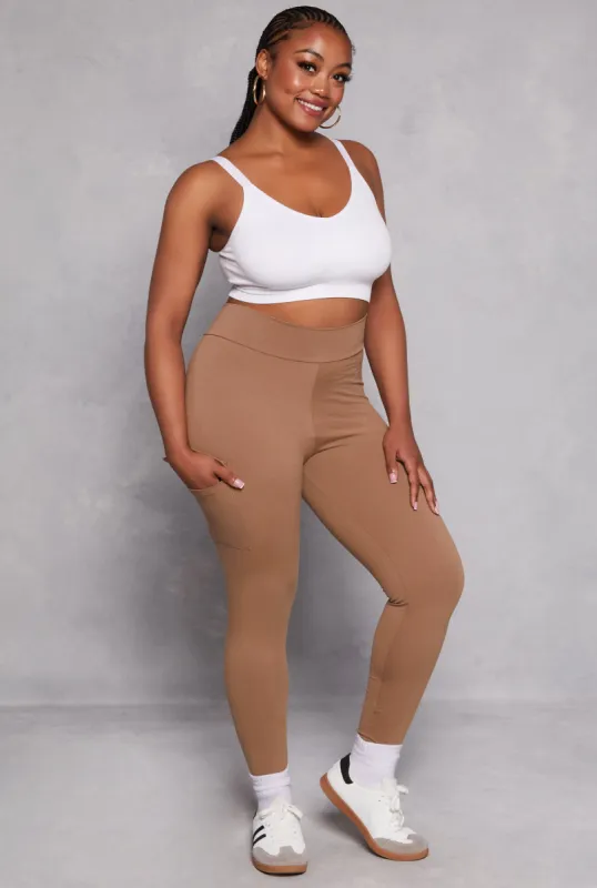 Plus Size High Waist Cargo Leggings sold by Rainbow