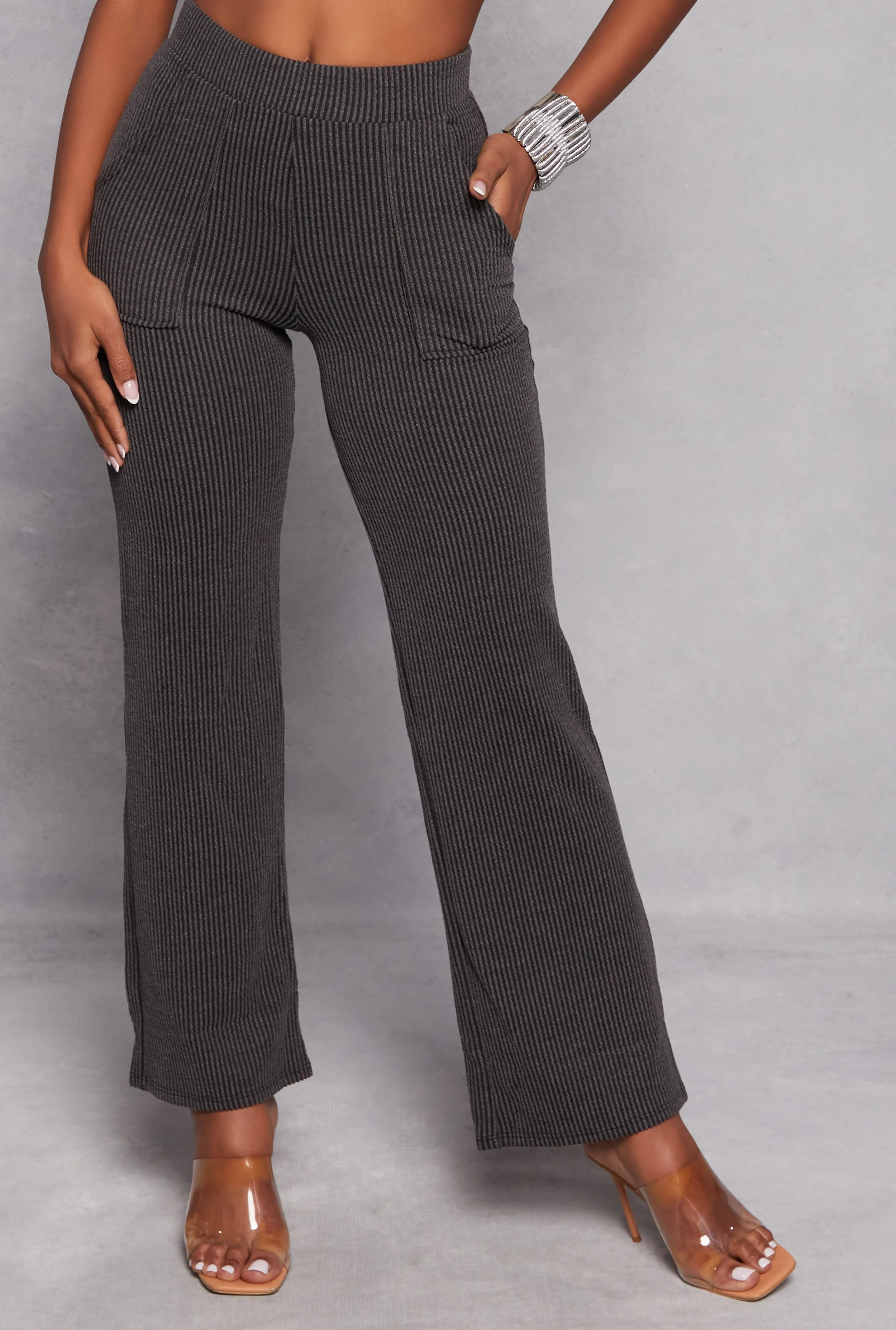 Ribbed Wide Leg Cargo Pocket Pants sold by Rainbow product image thumbnail 2