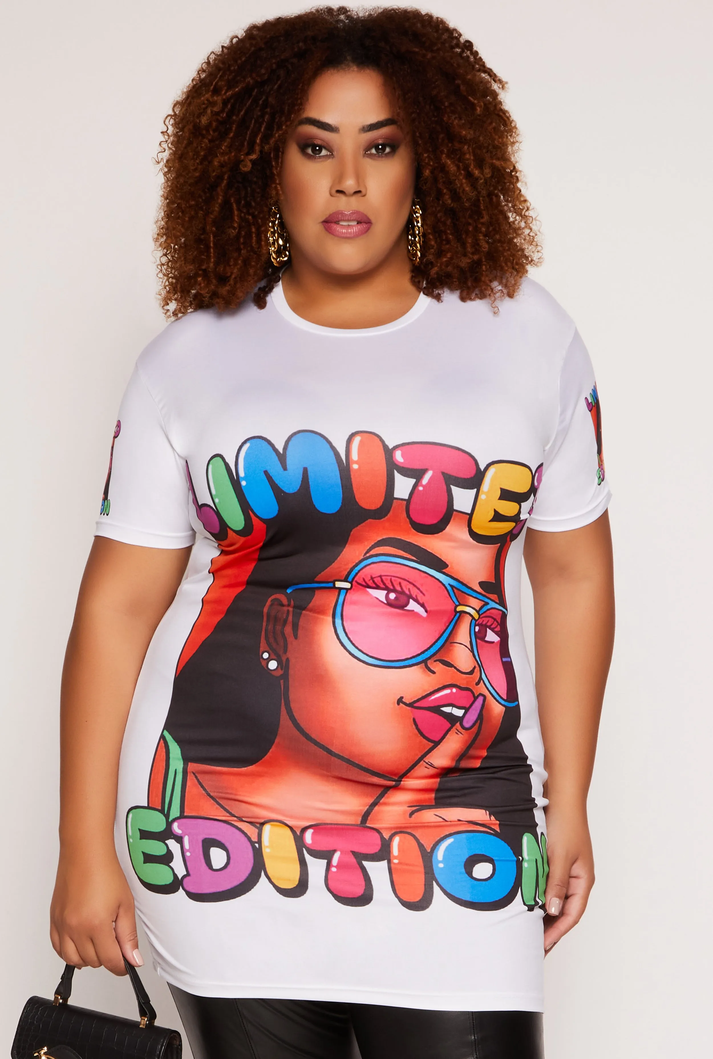 Plus Size Limited Edition Face Graphic Tee sold by Rainbow