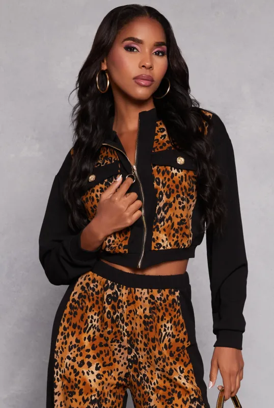 Animal Print Zip Front Jacket sold by Rainbow