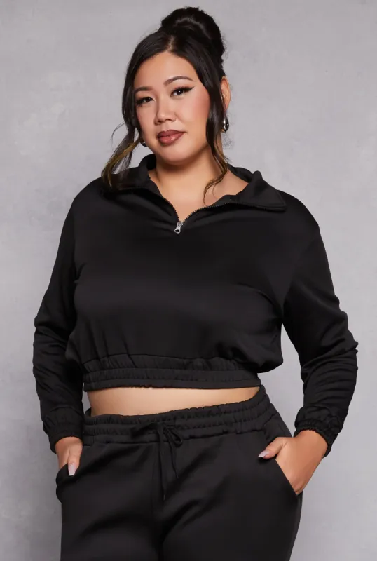 Plus Size Half Zip Sweatshirt sold by Rainbow