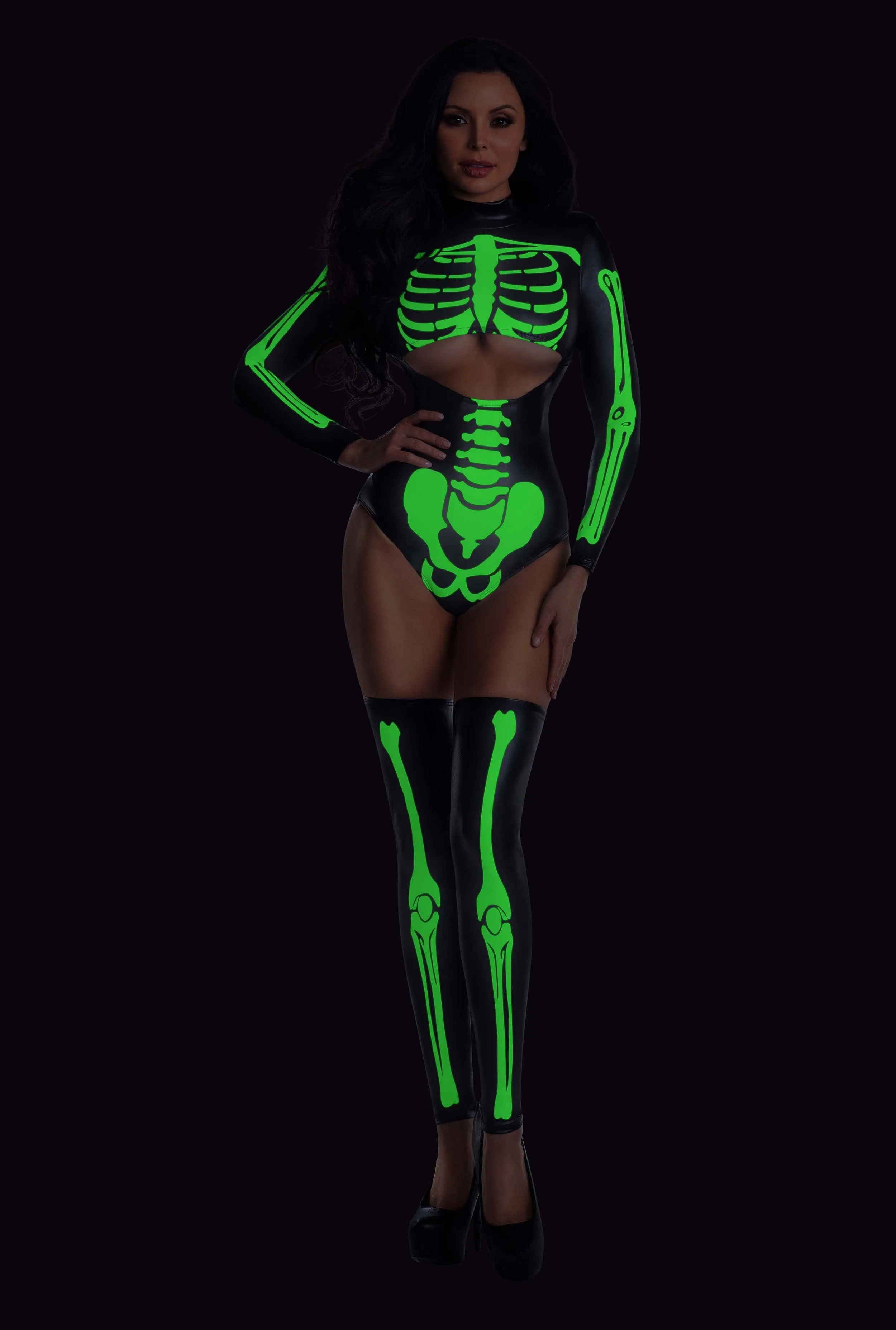 Sultry Glow In The Dark Skeleton Costume sold by Rainbow product image thumbnail 2