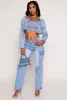 Daisy Cargo Pocket Cropped Jean Jacket sold by Rainbow