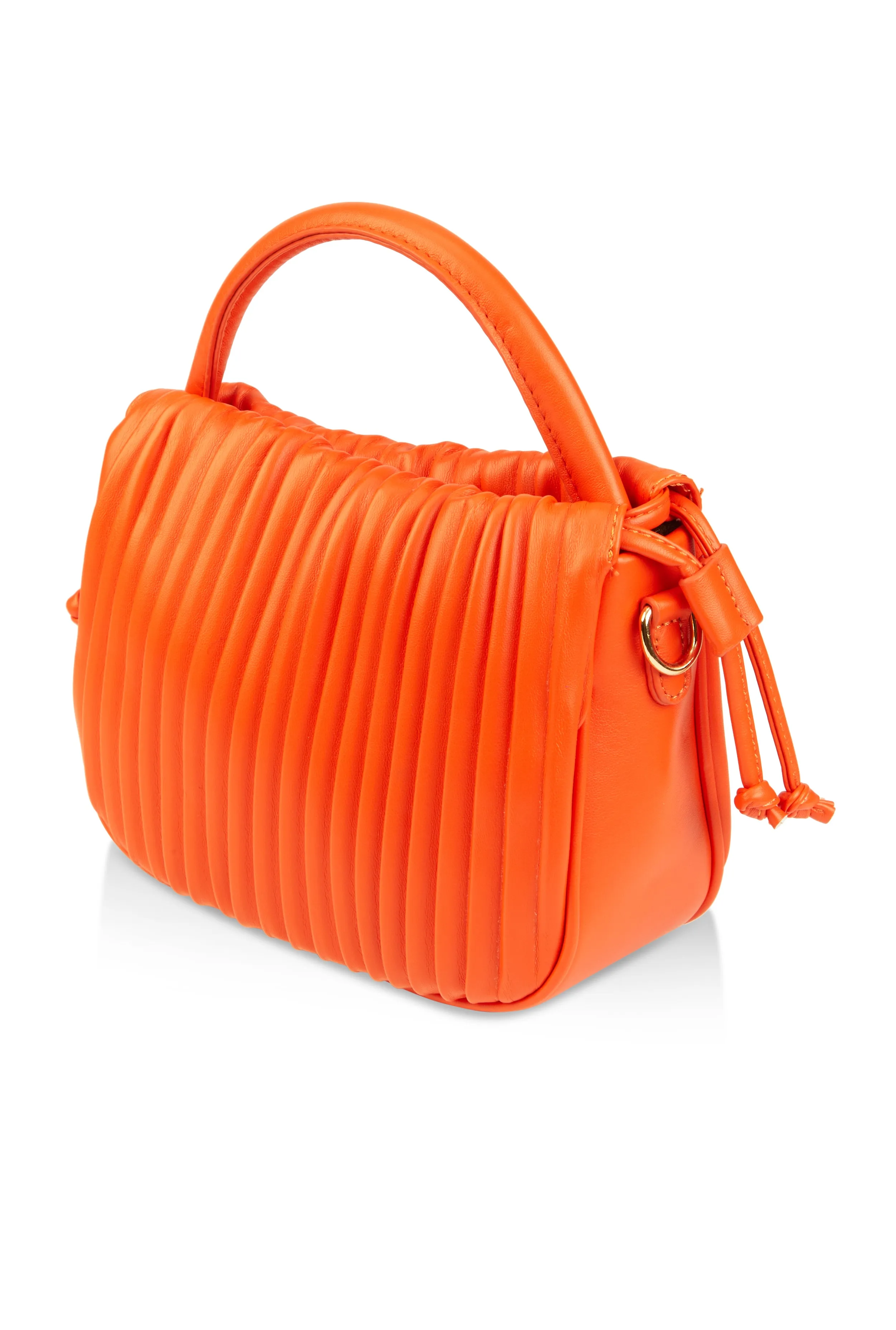 Square Pendant Drawstring Pleated Convertible Handbag sold by Rainbow product image thumbnail 5