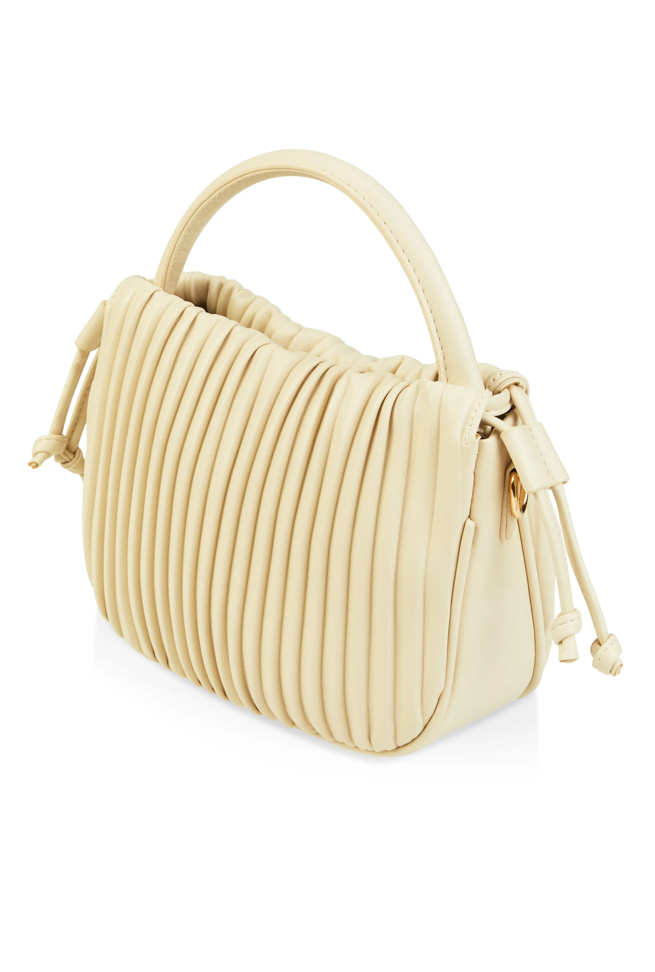 Square Pendant Drawstring Pleated Convertible Handbag sold by Rainbow product image thumbnail 5