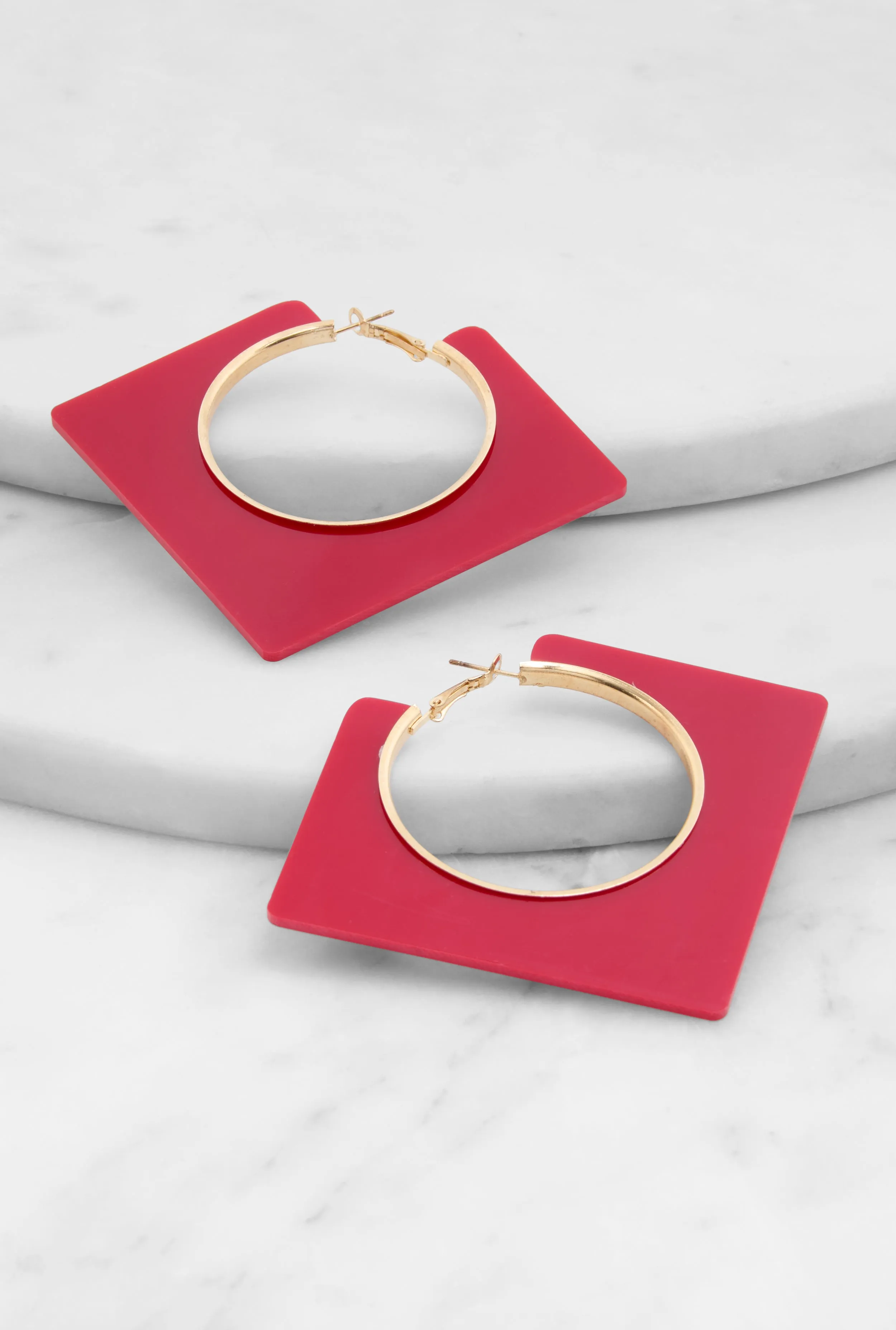 Geometric Square Insert Hoop Earrings sold by Rainbow product image thumbnail 2