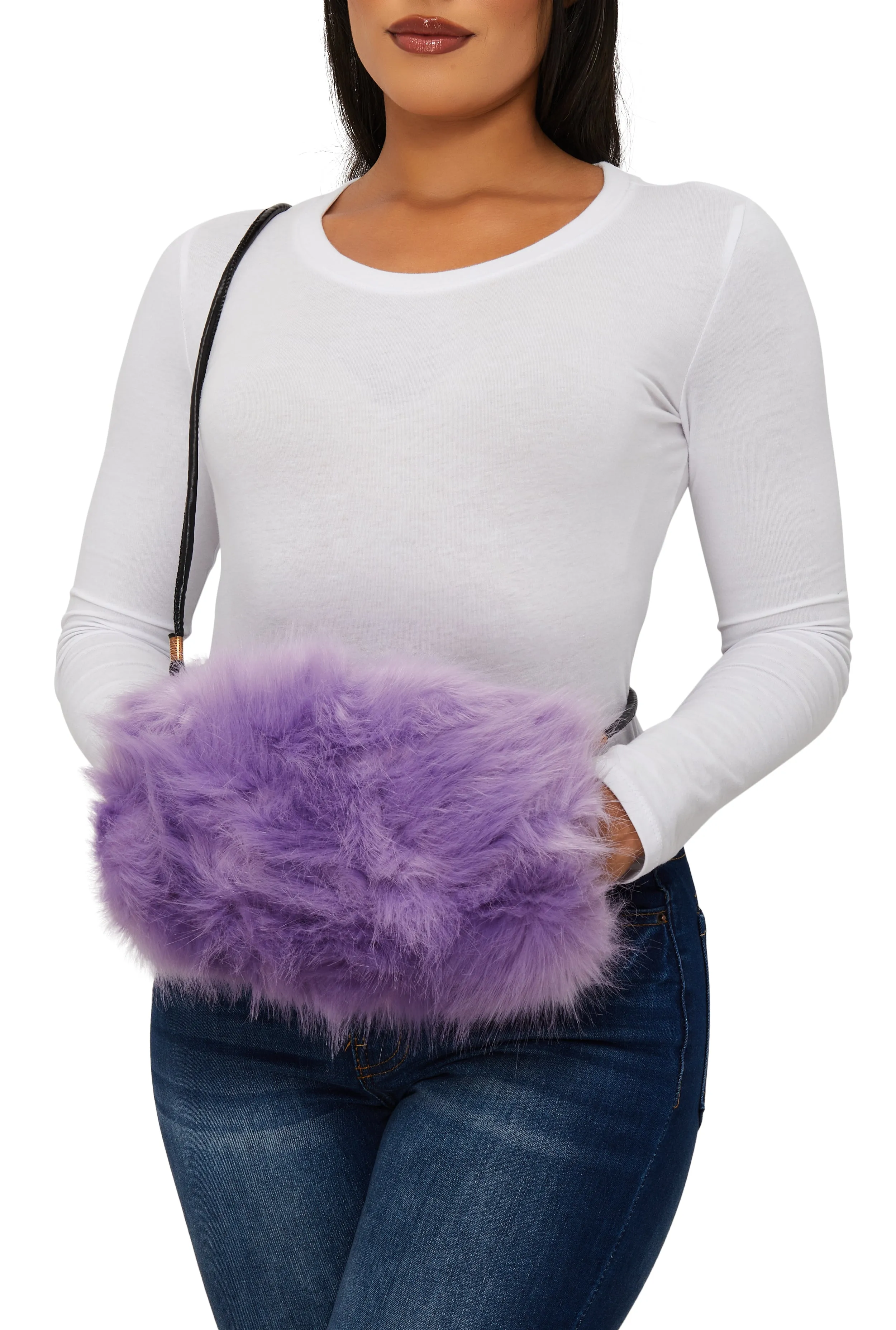 Faux Fur Muff Crossbody Bag sold by Rainbow product image thumbnail 2