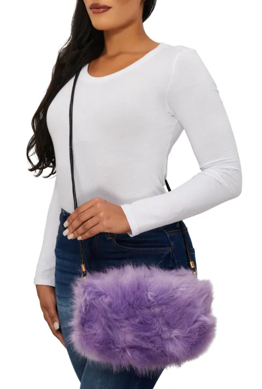 Faux Fur Muff Crossbody Bag sold by Rainbow