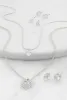Cubic Zirconia Pendant Layered Necklace and Earring Trio sold by Rainbow