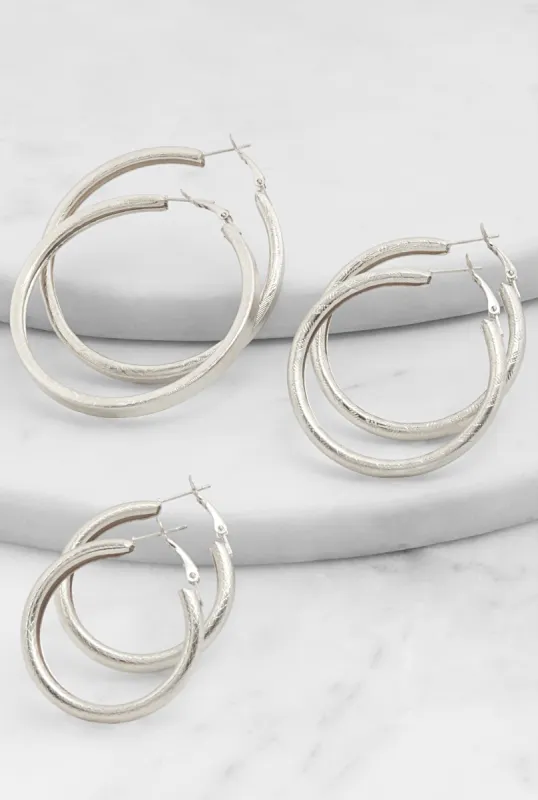 Assorted Textured Hoop Earring Trio sold by Rainbow