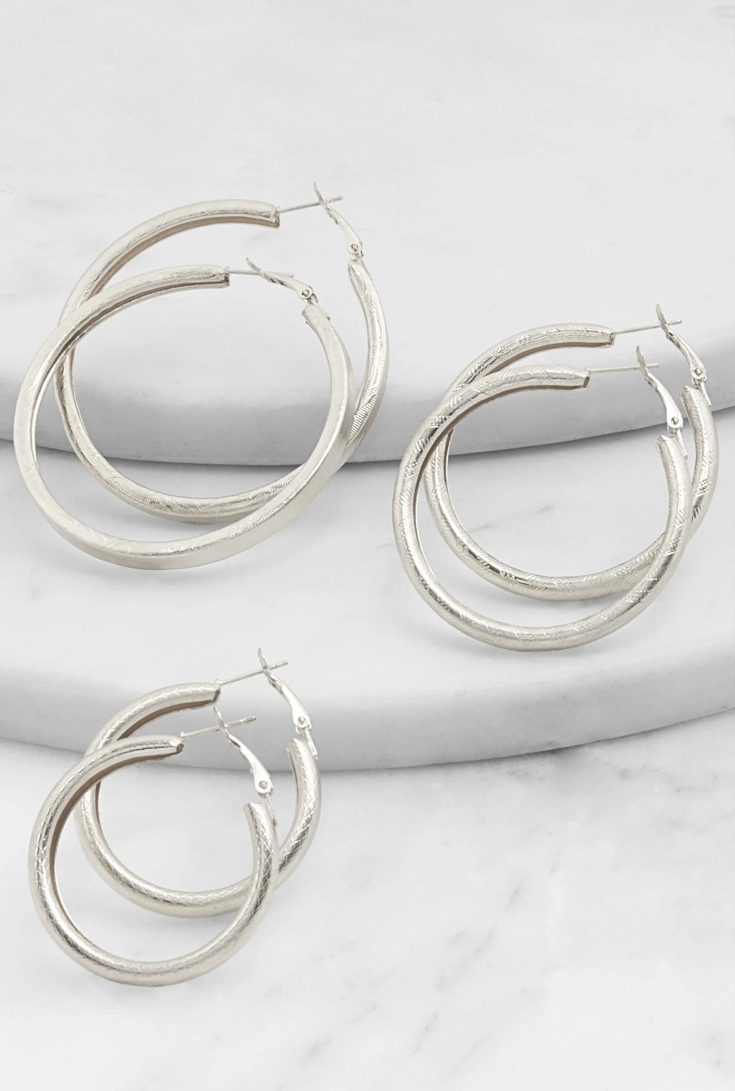 Assorted Textured Hoop Earring Trio sold by Rainbow
