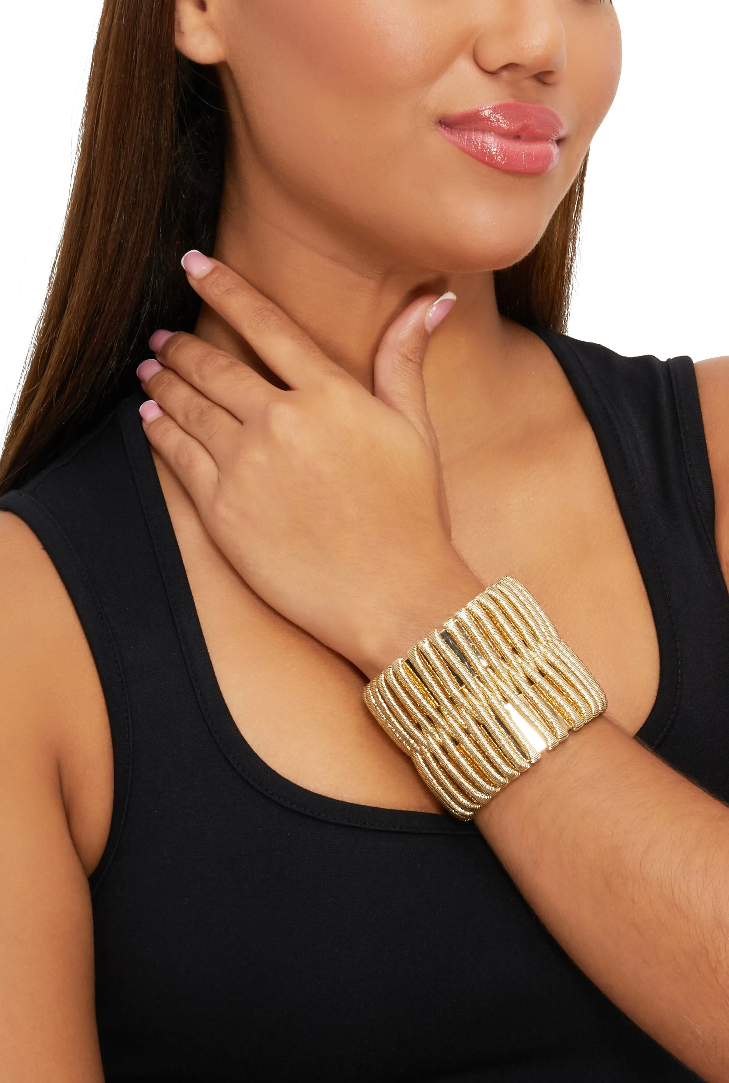 Metallic Corded Cuff Bracelet sold by Rainbow