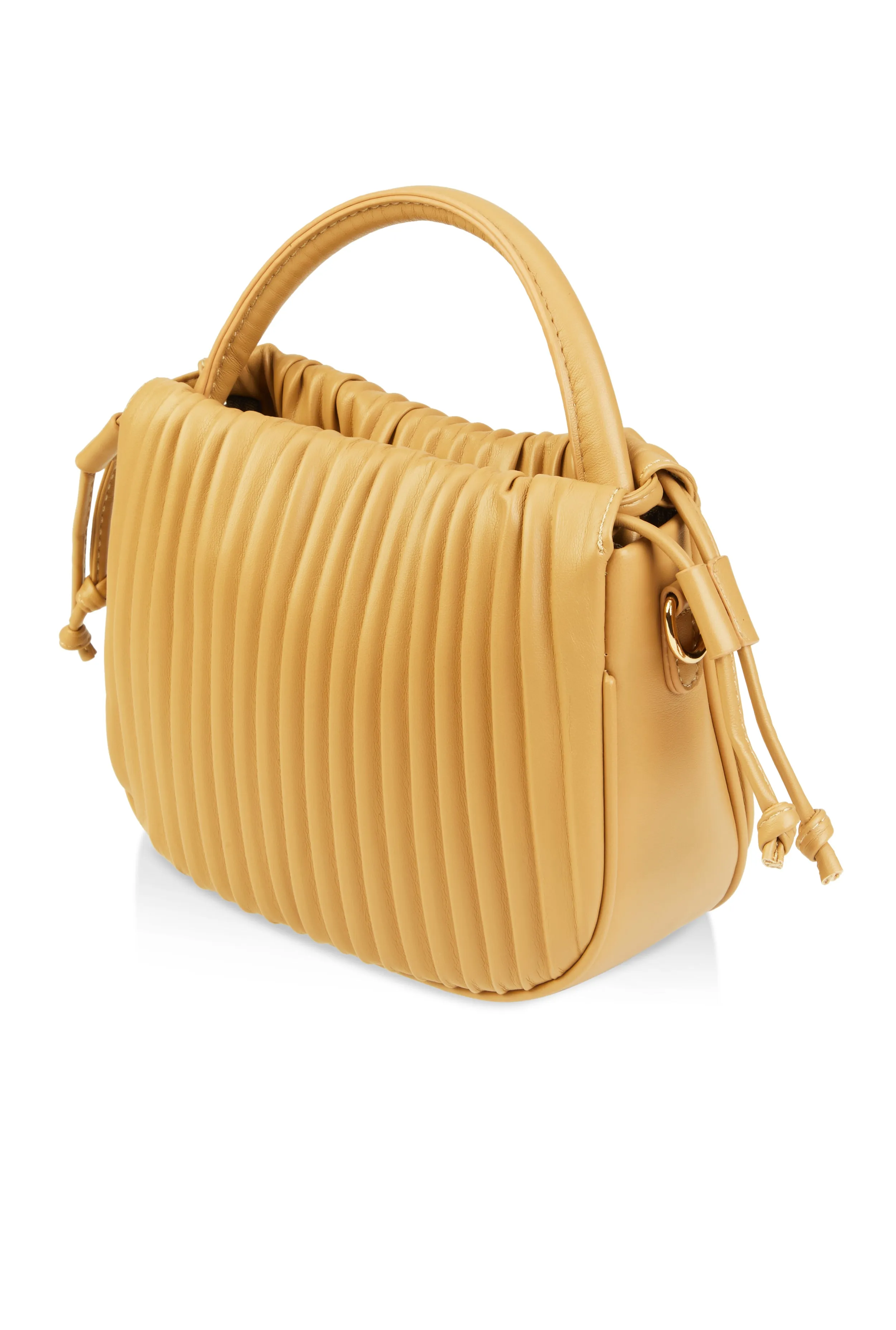 Square Pendant Drawstring Pleated Convertible Handbag sold by Rainbow product image thumbnail 5