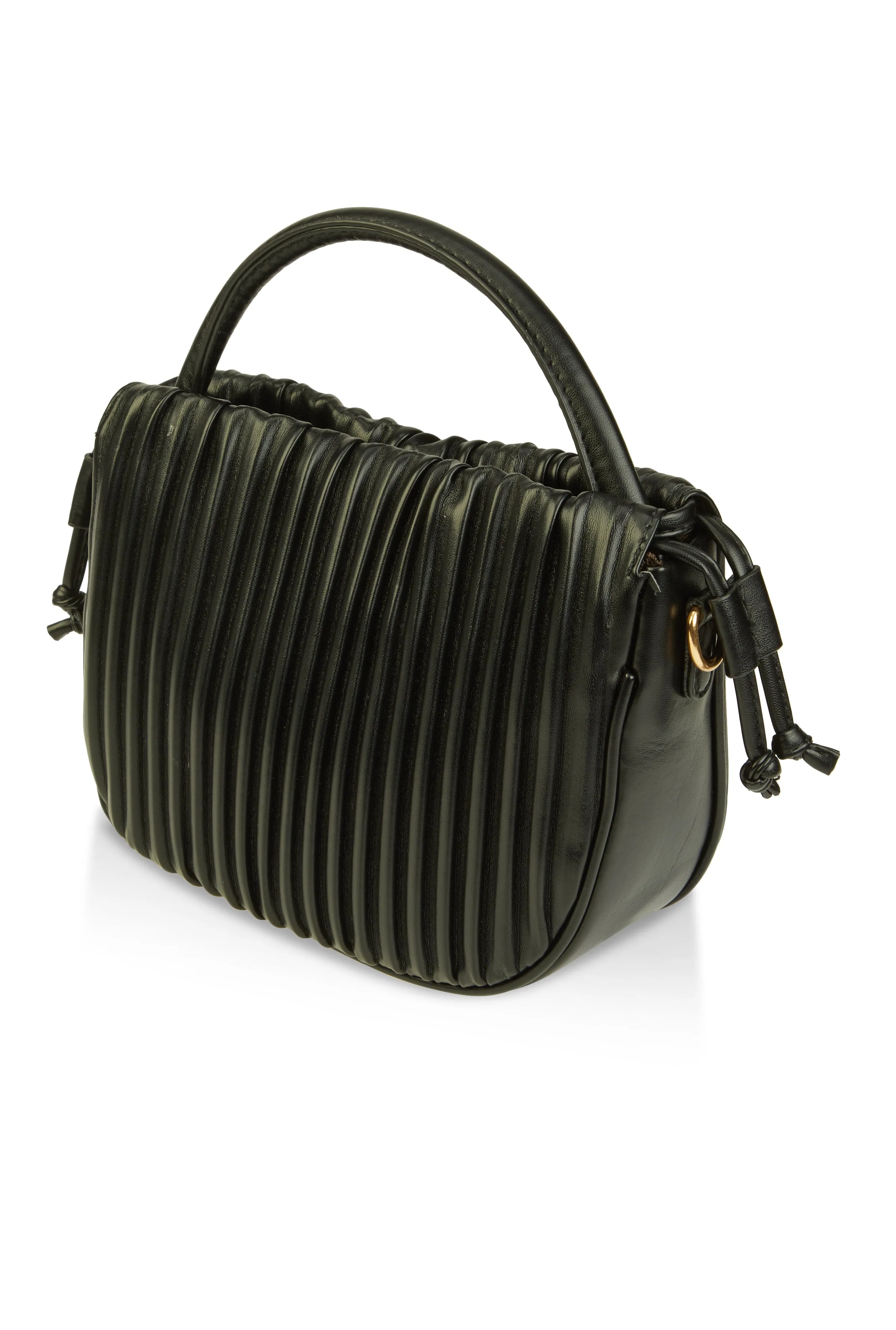Square Pendant Drawstring Pleated Convertible Handbag sold by Rainbow product image thumbnail 5