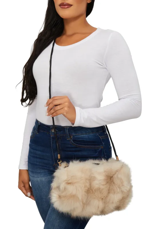 Faux Fur Muff Crossbody Bag sold by Rainbow