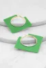 Geometric Square Insert Hoop Earrings sold by Rainbow