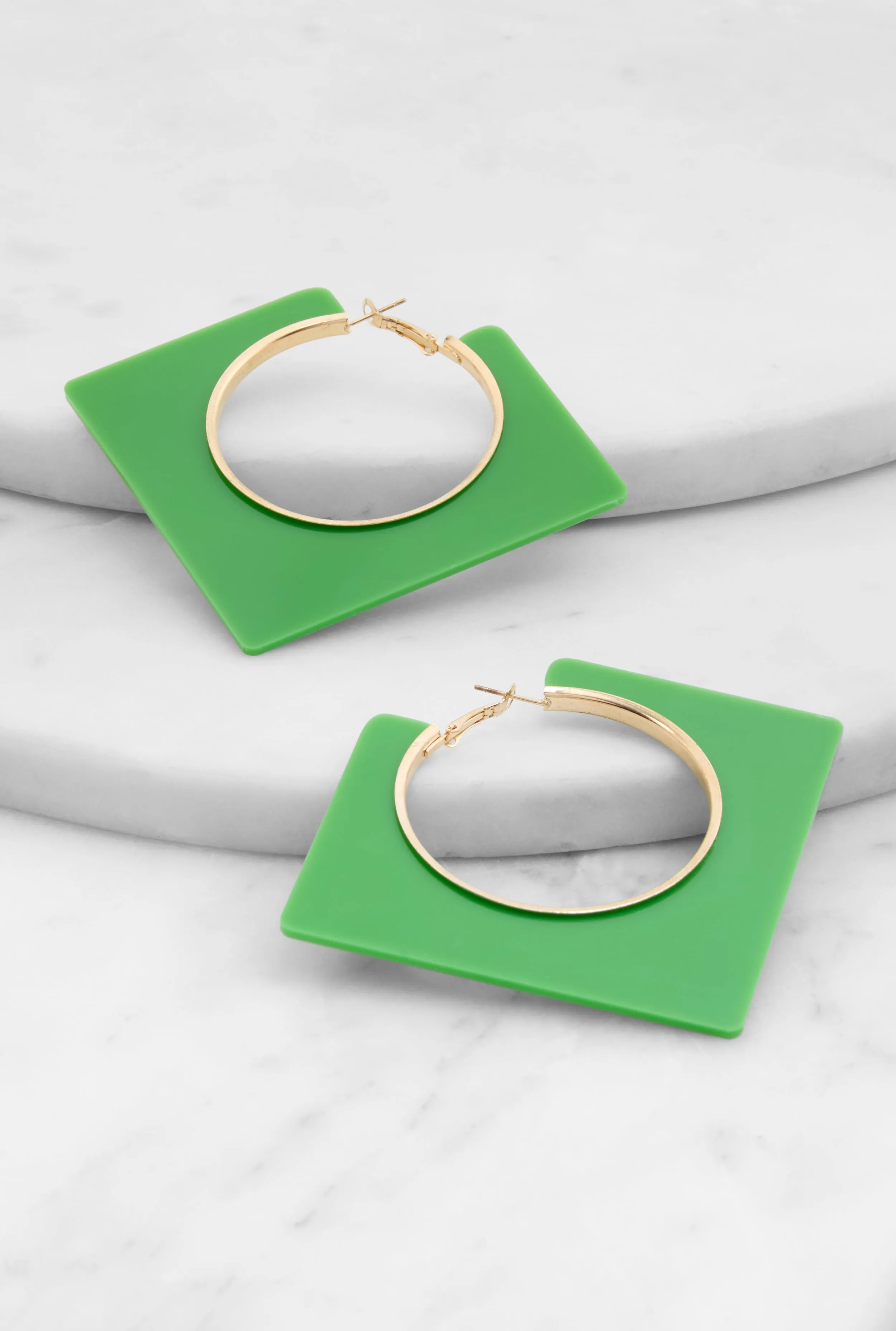 Geometric Square Insert Hoop Earrings sold by Rainbow product image thumbnail 2