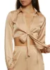 Satin Tie Front Crop Top sold by Rainbow