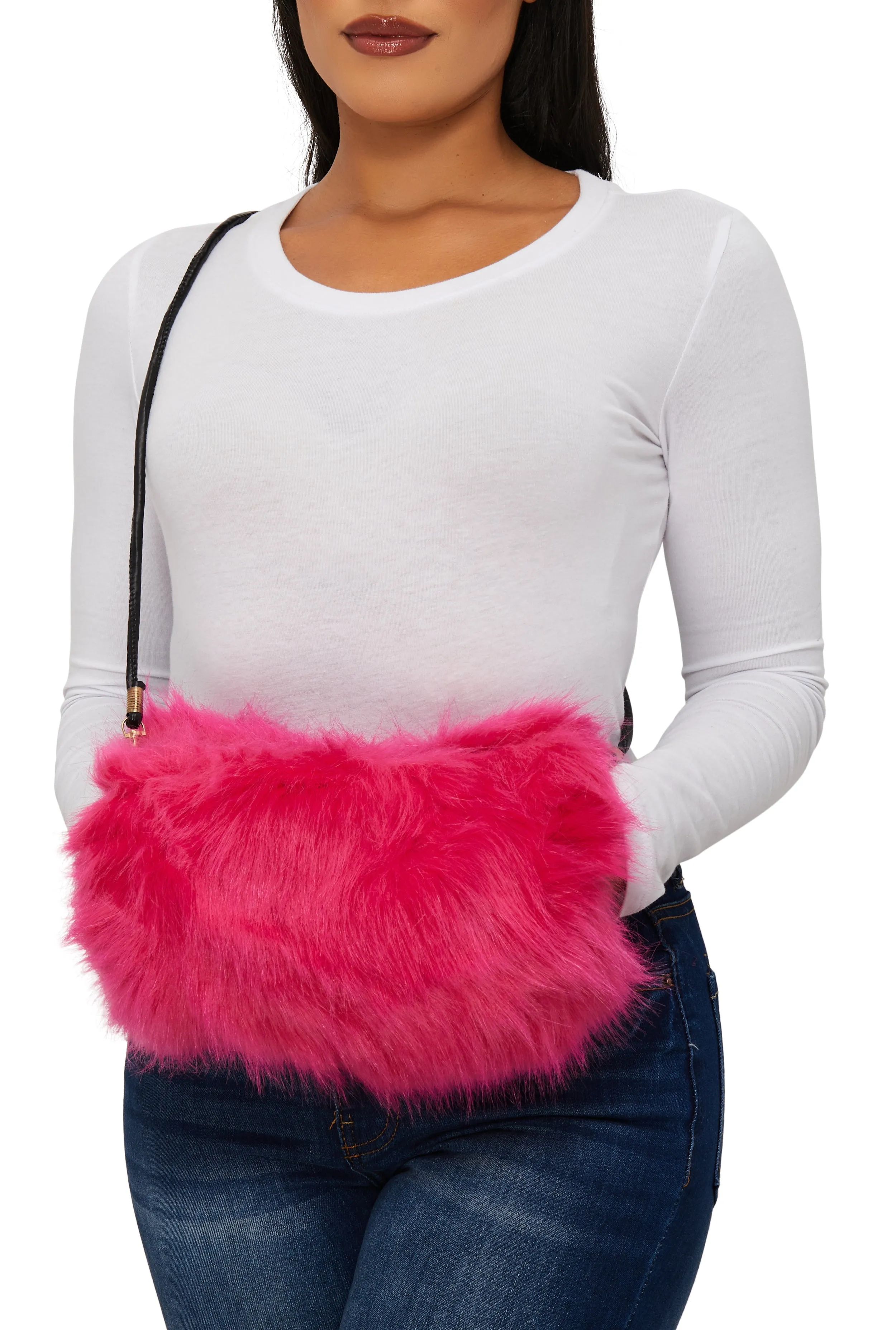 Faux Fur Muff Crossbody Bag sold by Rainbow product image thumbnail 2
