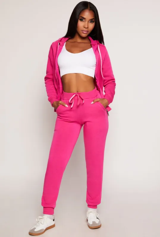Fleece High Waist Drawstring Joggers sold by Rainbow