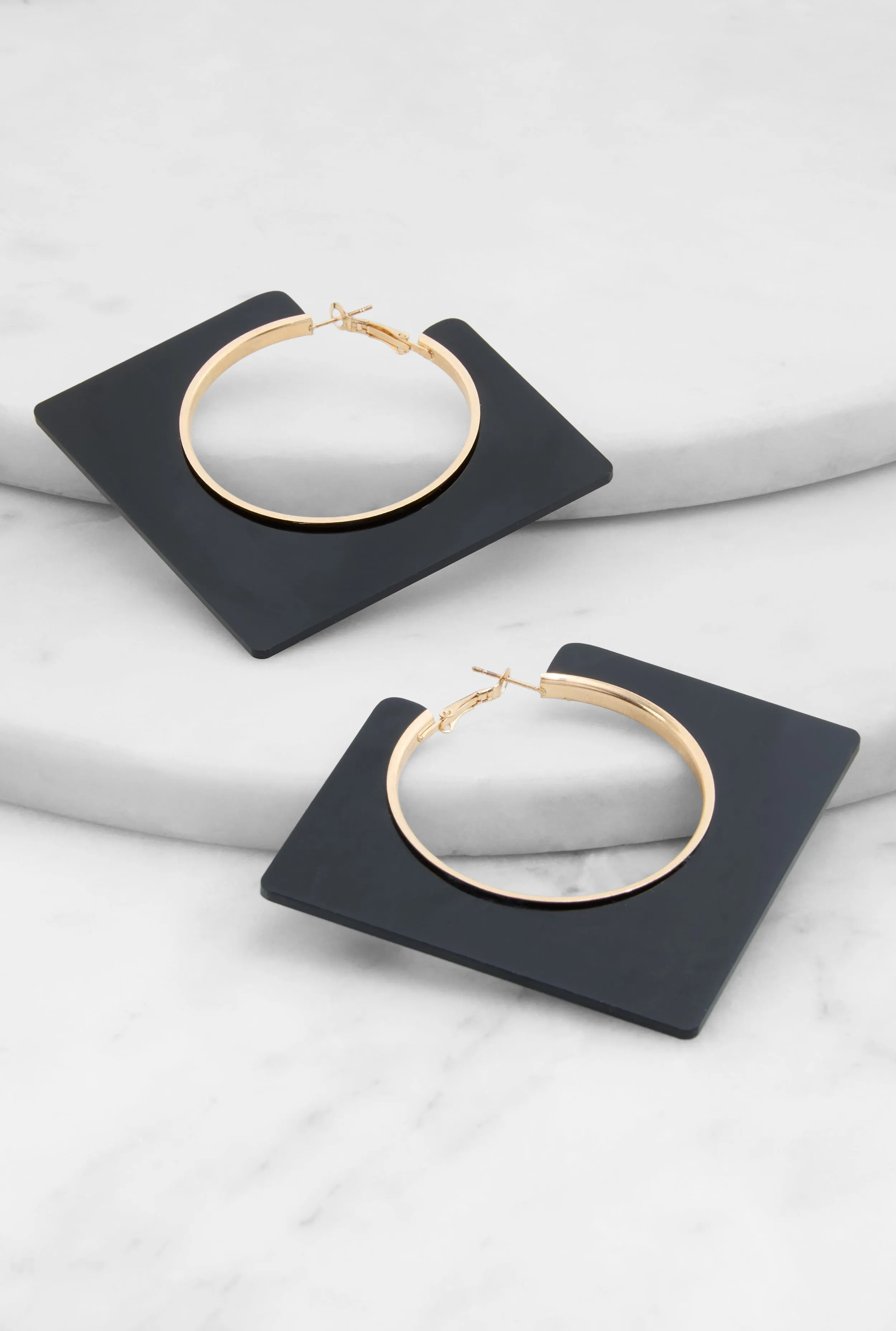 Geometric Square Insert Hoop Earrings sold by Rainbow product image thumbnail 2