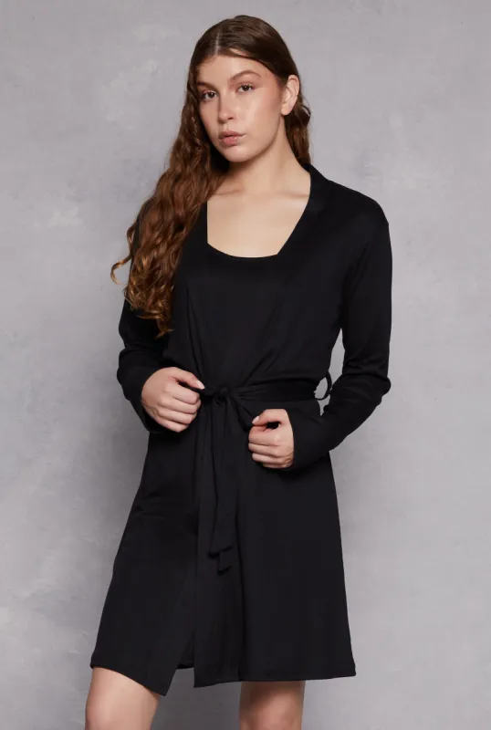 Ribbed Cami Nightgown with Robe sold by Rainbow