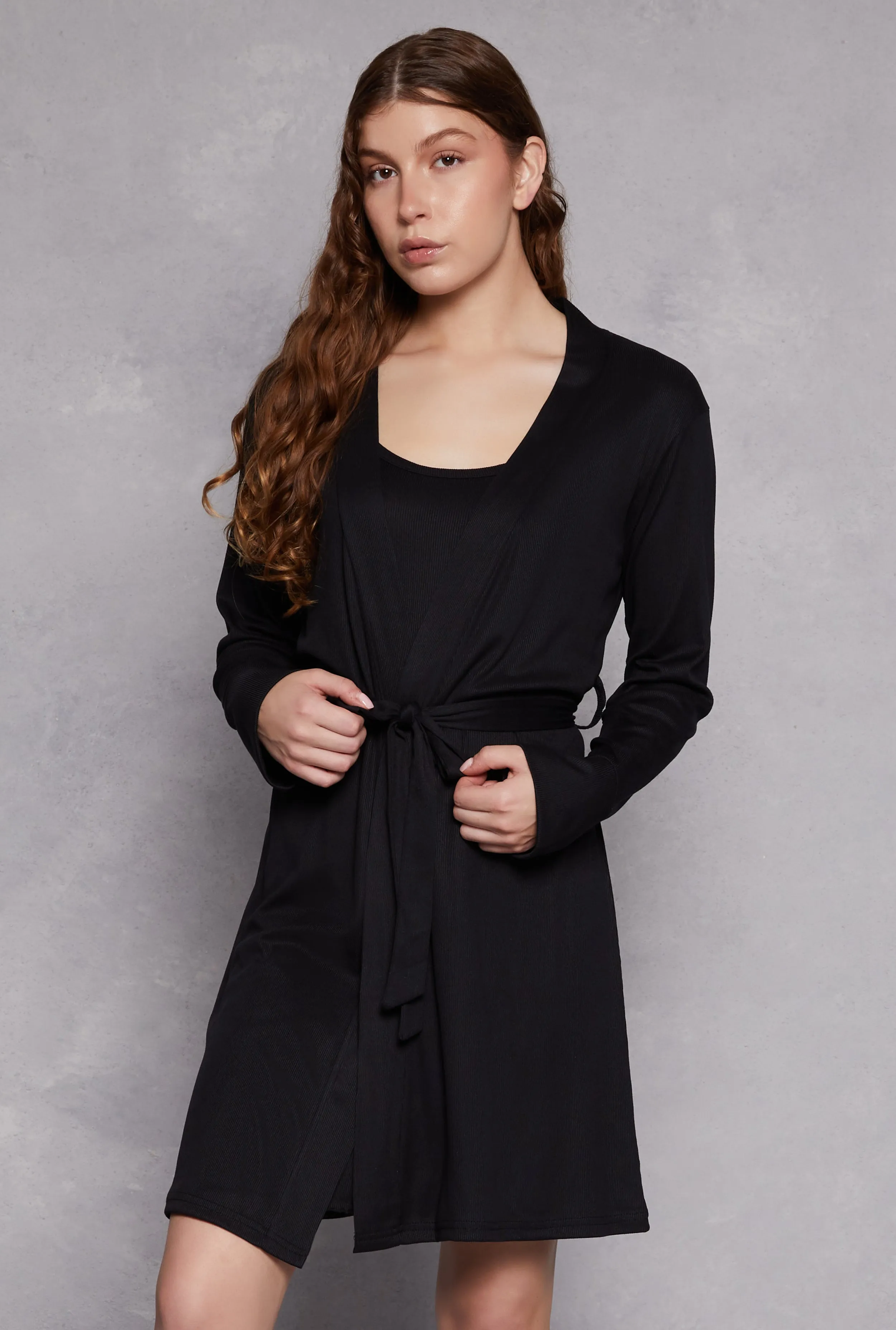 Ribbed Cami Nightgown with Robe sold by Rainbow