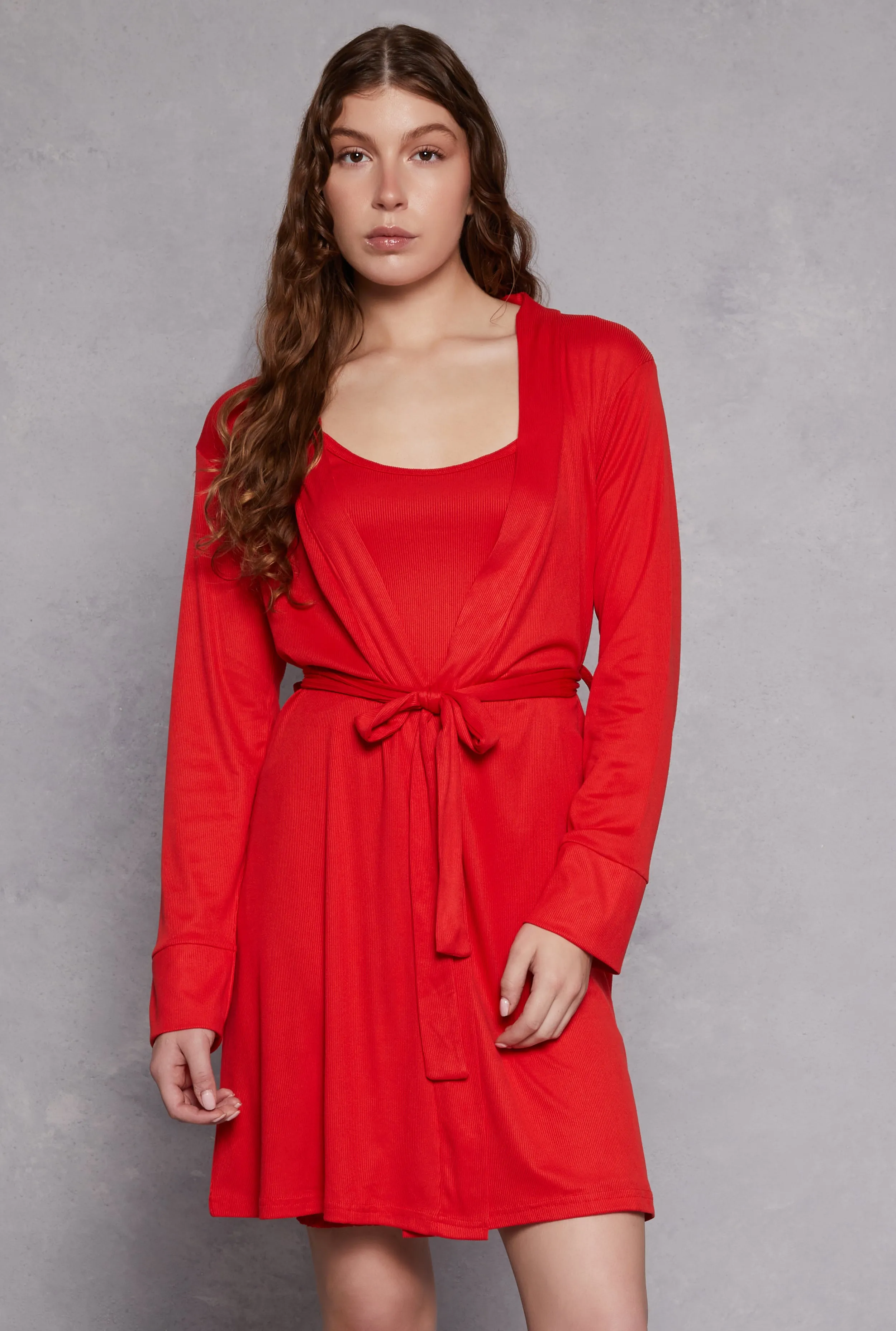 Ribbed Cami Nightgown with Robe sold by Rainbow