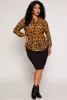 Plus Size Animal Print Tie Waist Top sold by Rainbow
