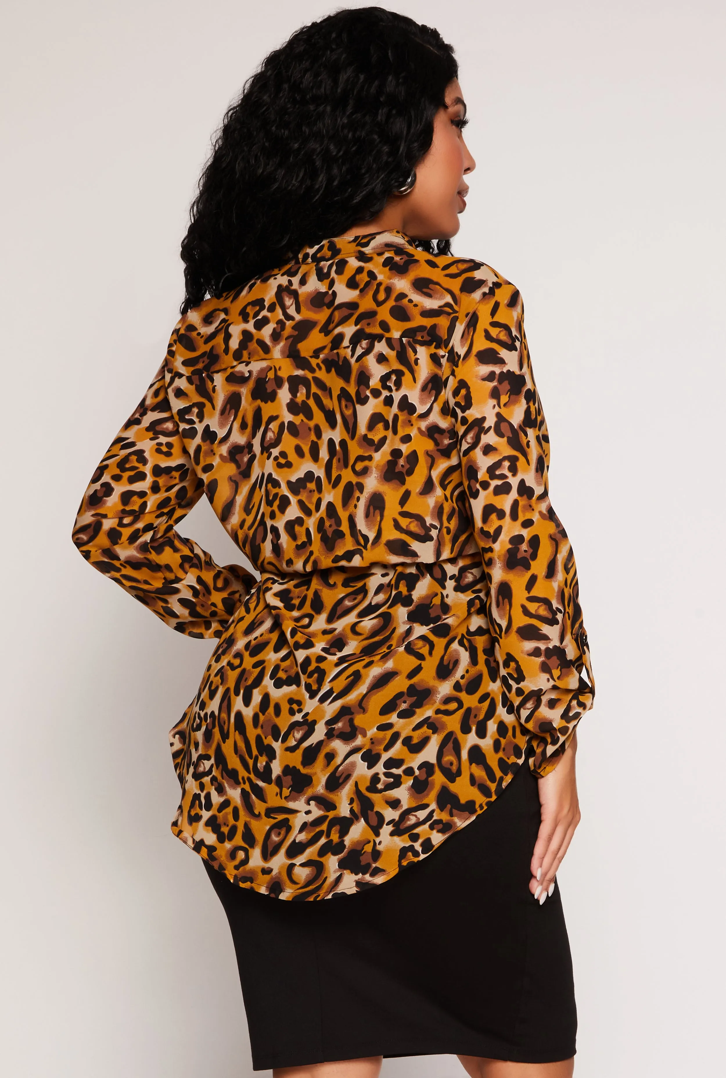 Plus Size Animal Print Tie Waist Top sold by Rainbow product image thumbnail 3
