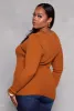 Plus Size Ribbed Knit Long Sleeve Henley Top sold by Rainbow