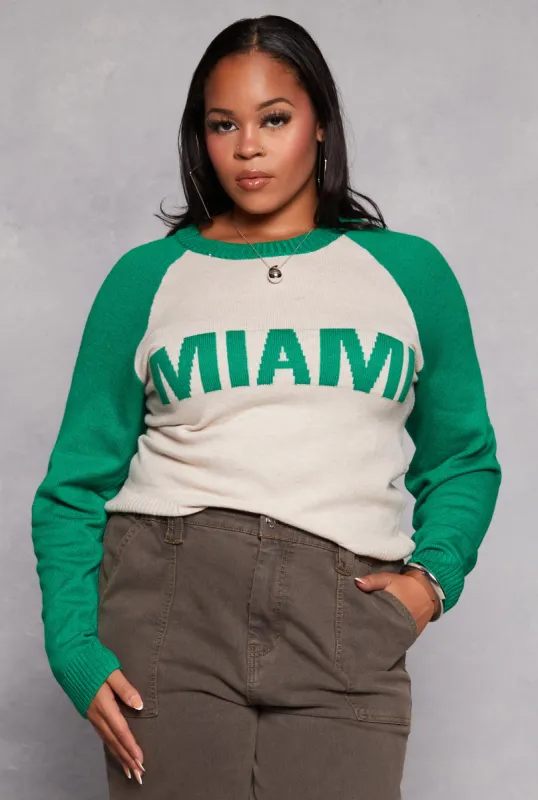 Plus Size Miami Raglan Sweater sold by Rainbow