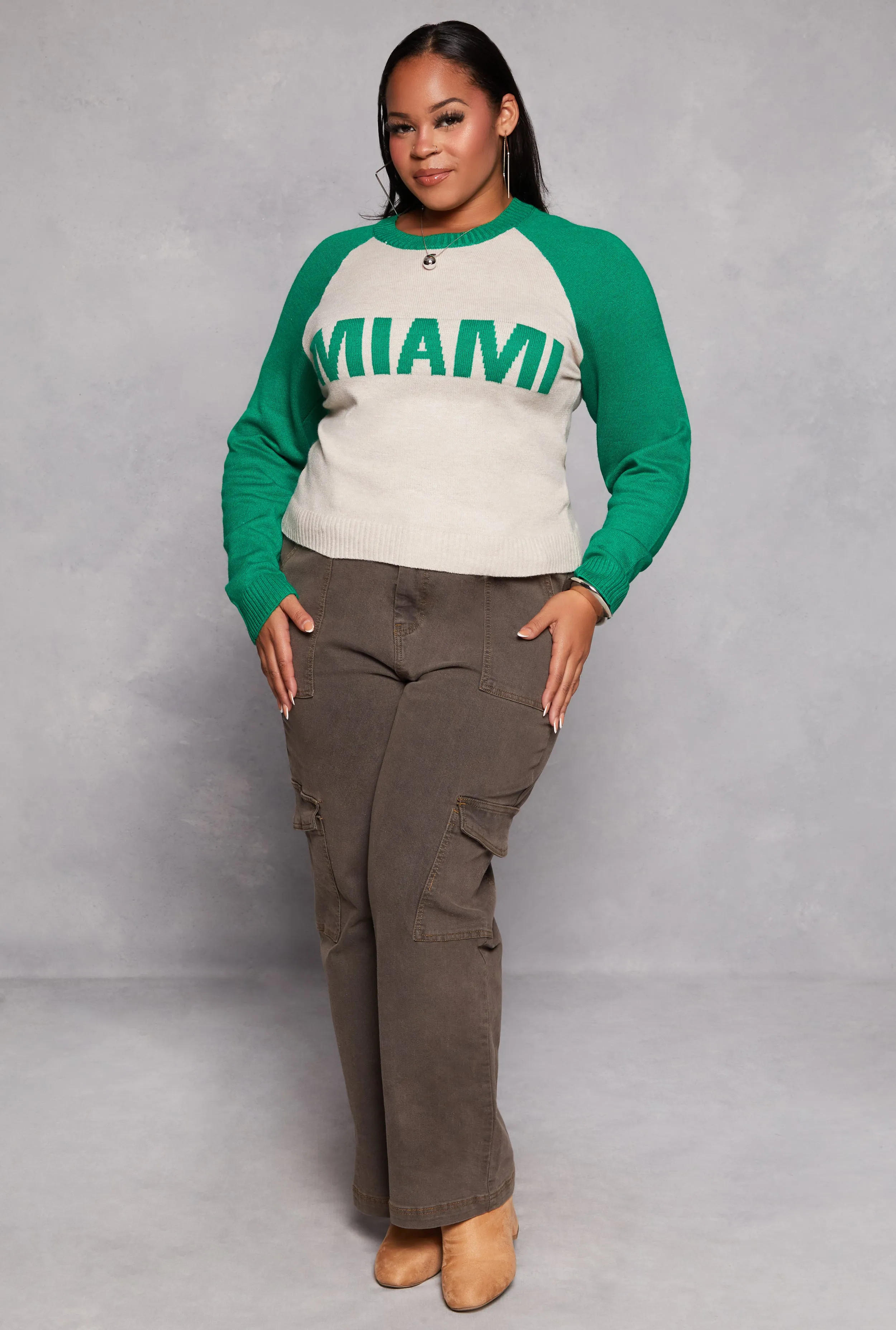 Plus Size Miami Raglan Sweater sold by Rainbow product image thumbnail 2