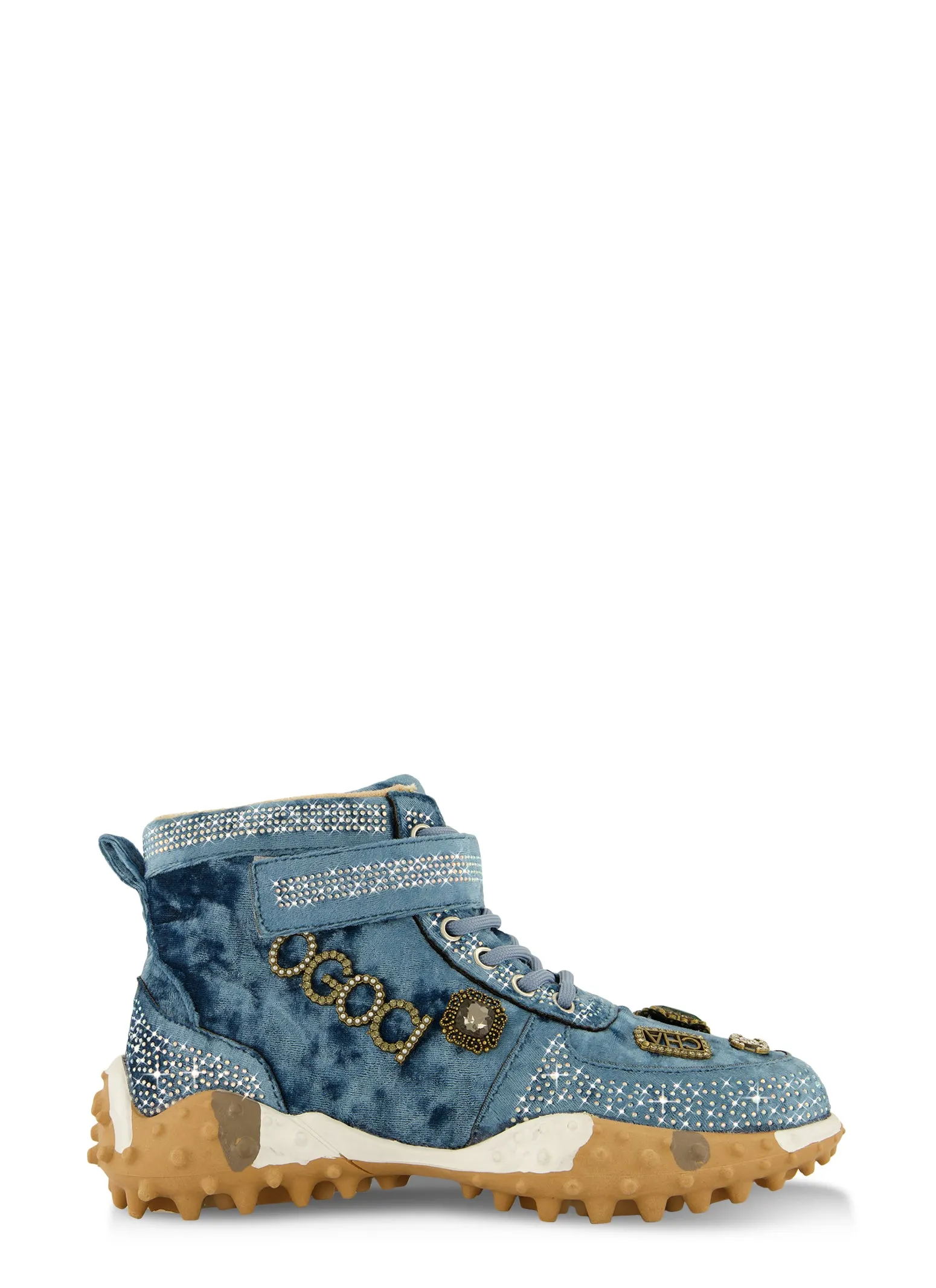 Velvet Rhinestone Embellished High Top Sneakers sold by Rainbow product image thumbnail 2