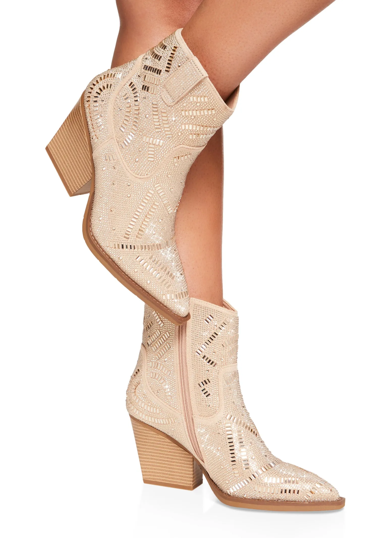 Rhinestone Studded Pointed Toe Cowboy Boots sold by Rainbow