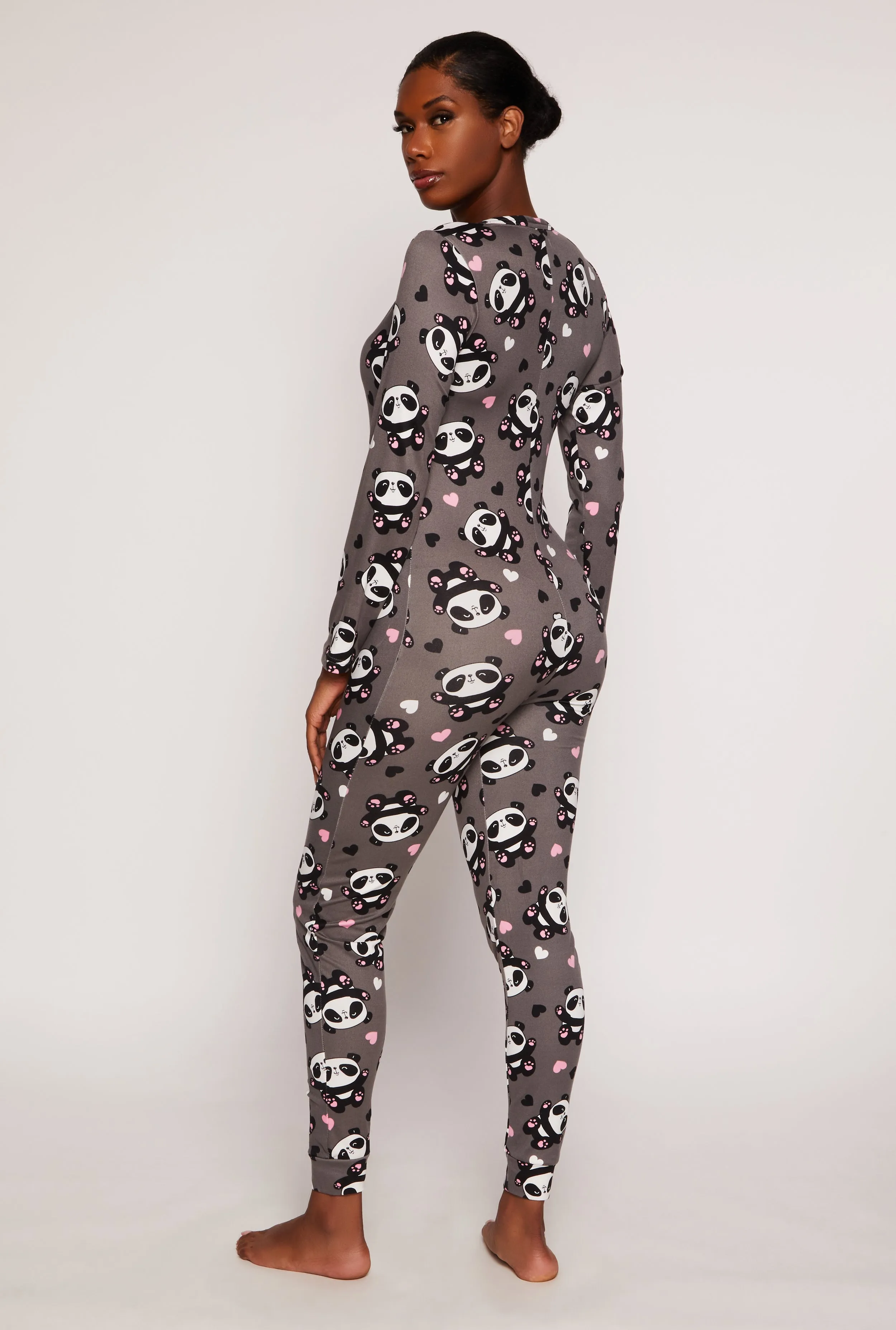 Panda Graphic V Neck Pajama Onesie sold by Rainbow product image thumbnail 2