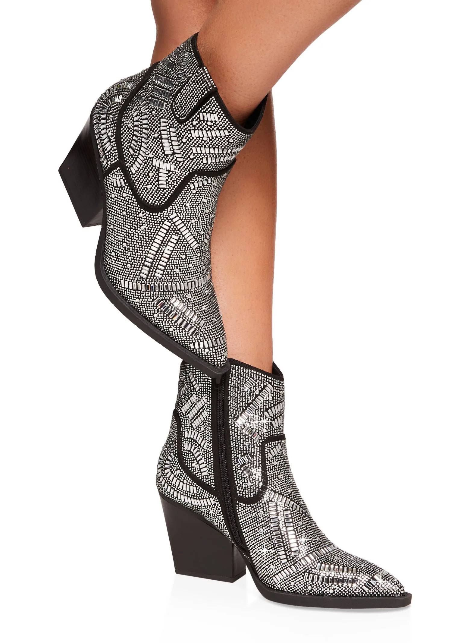 Rhinestone Studded Pointed Toe Cowboy Boots sold by Rainbow