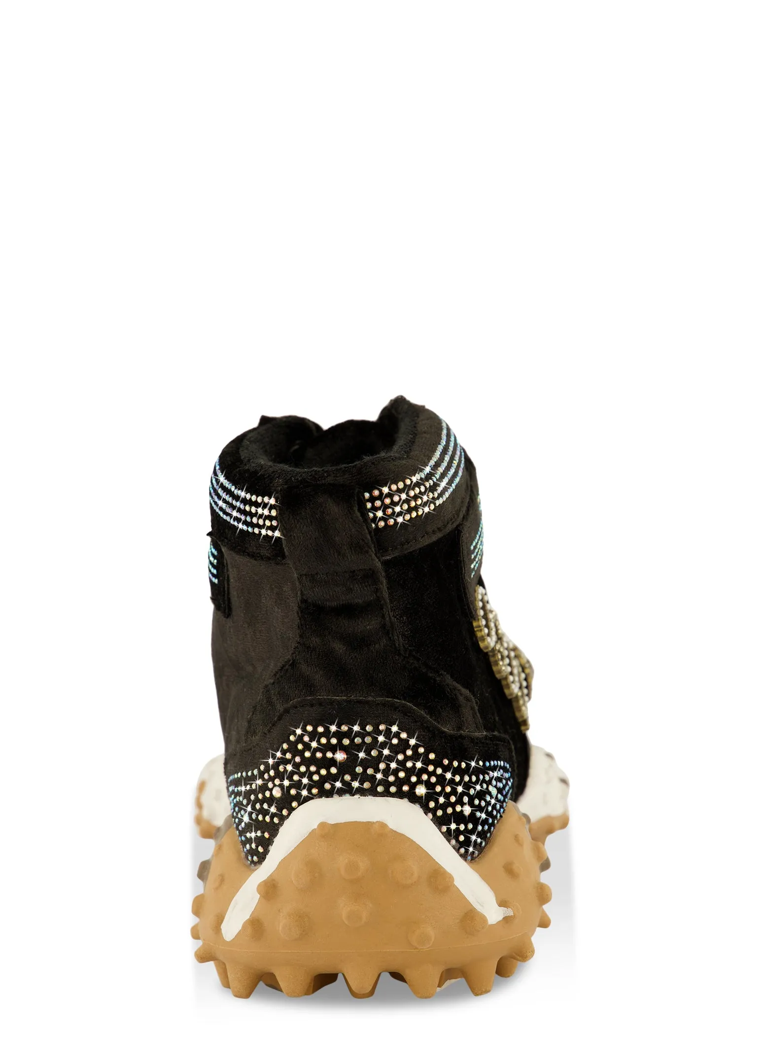 Velvet Rhinestone Embellished High Top Sneakers sold by Rainbow product image thumbnail 3