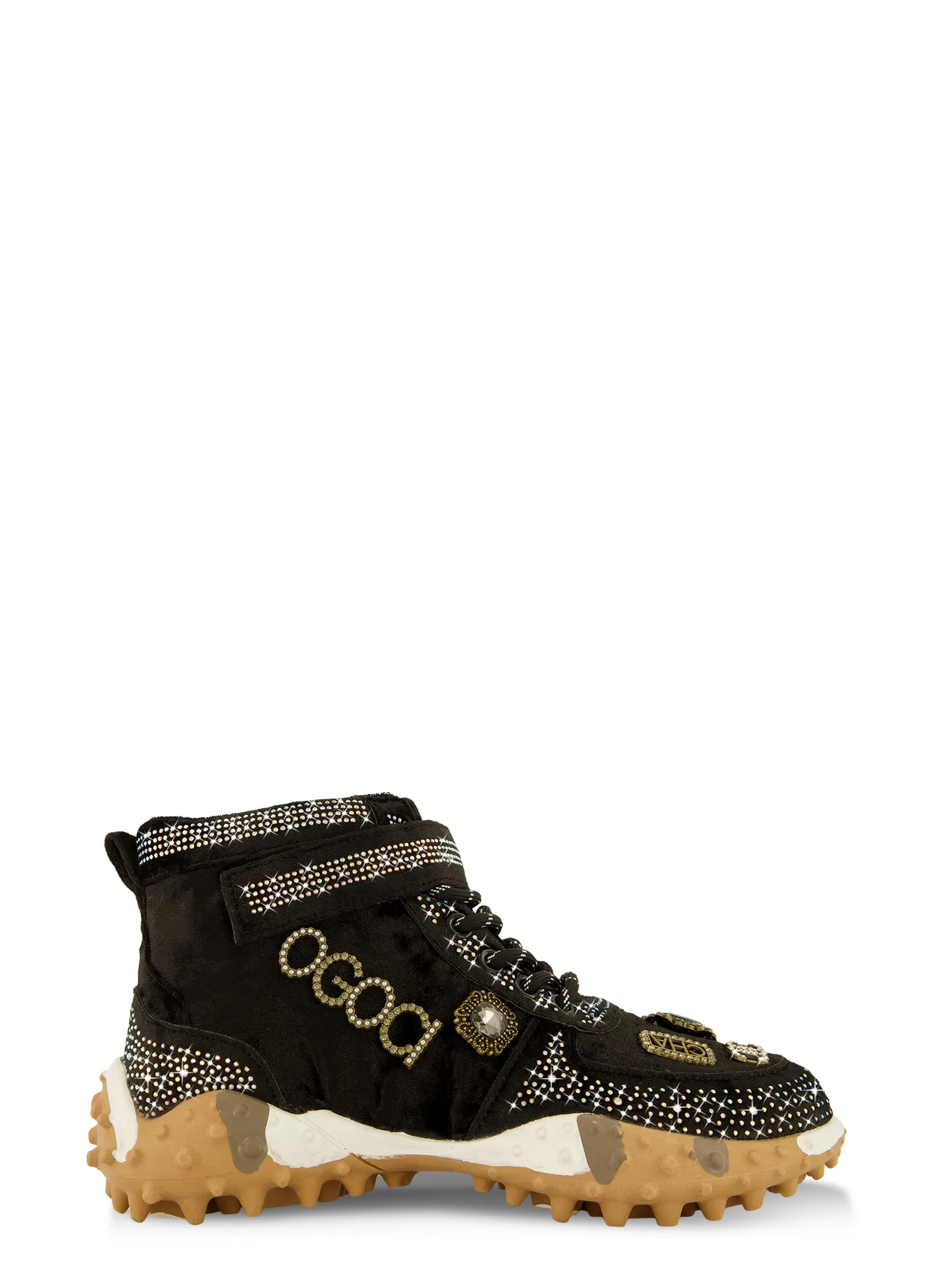 Velvet Rhinestone Embellished High Top Sneakers sold by Rainbow product image thumbnail 2