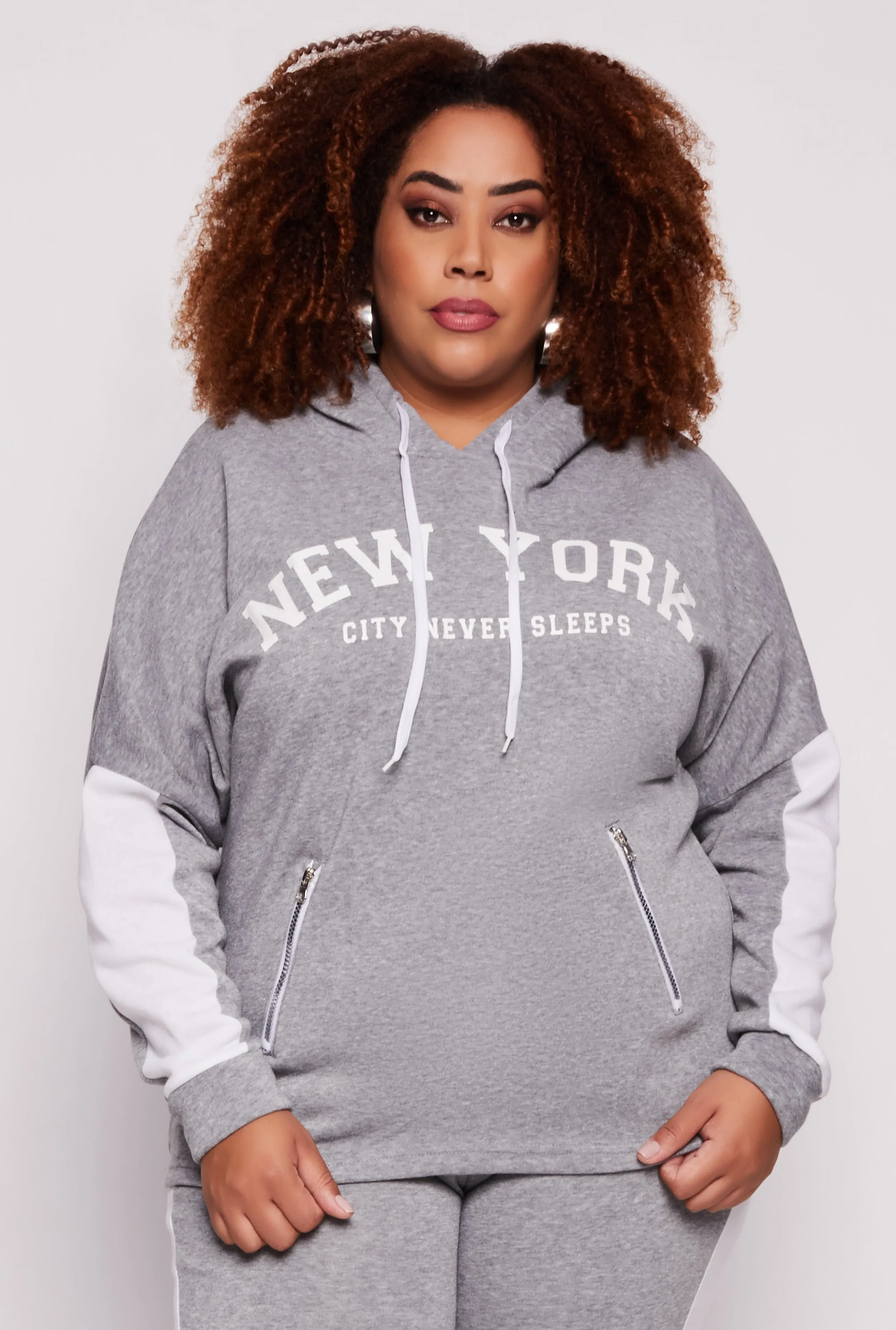 Plus Size New York City Never Sleeps Pullover Hoodie sold by Rainbow